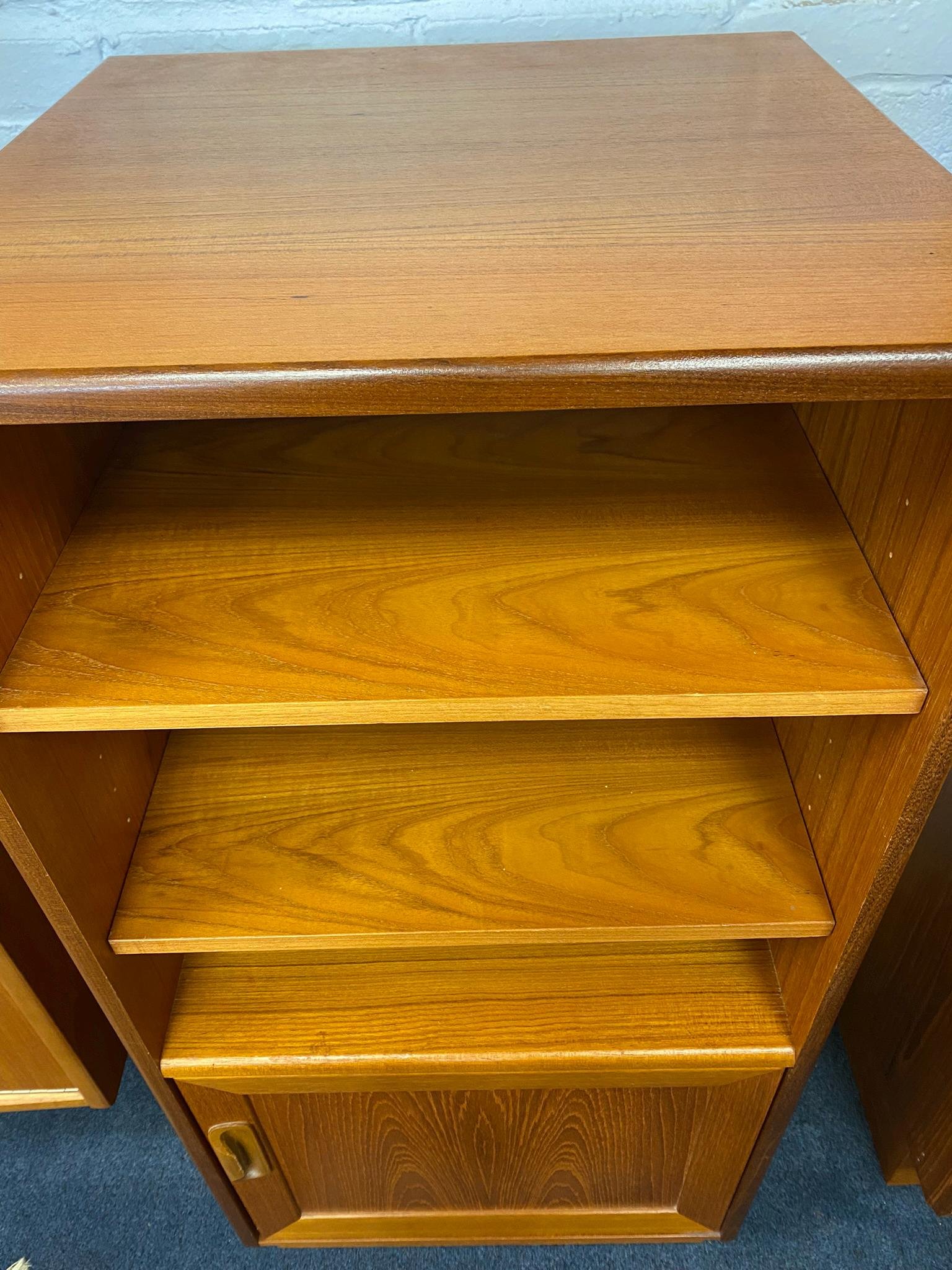 Vintage mid century G Plan Fresco teak record cabinet by E Gomme.