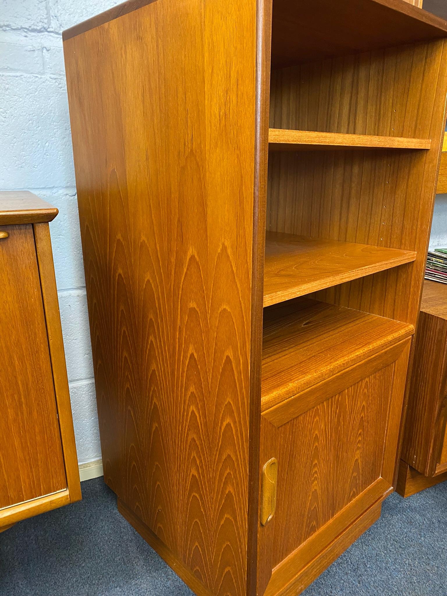 Vintage mid century G Plan Fresco teak record cabinet by E Gomme.