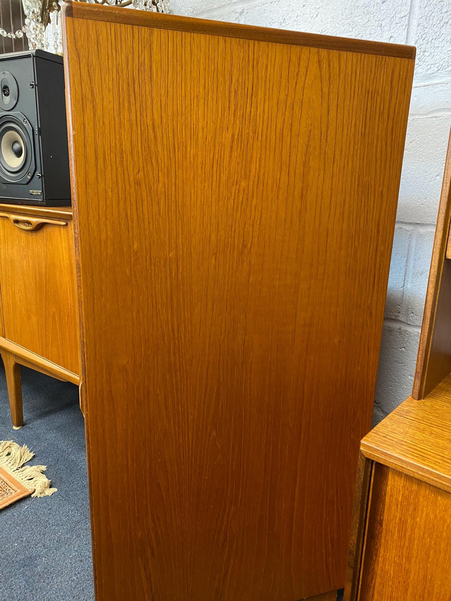 Vintage mid century G Plan Fresco teak record cabinet by E Gomme.