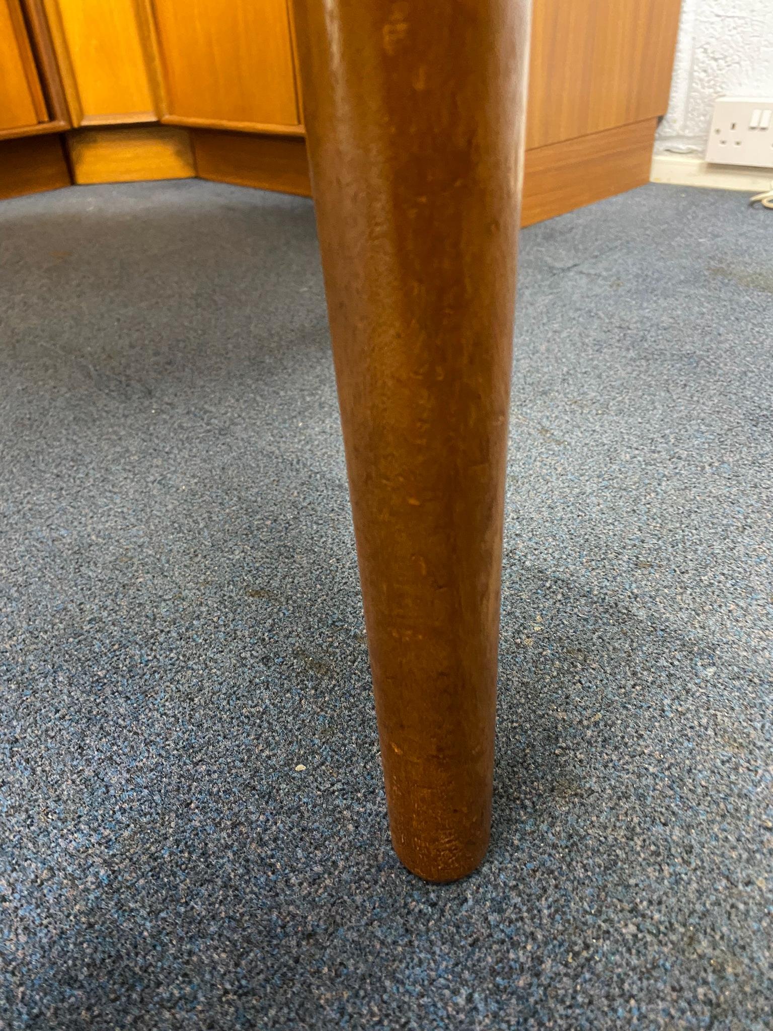Mid century 1960s Danish style solid teak extending oval dining table