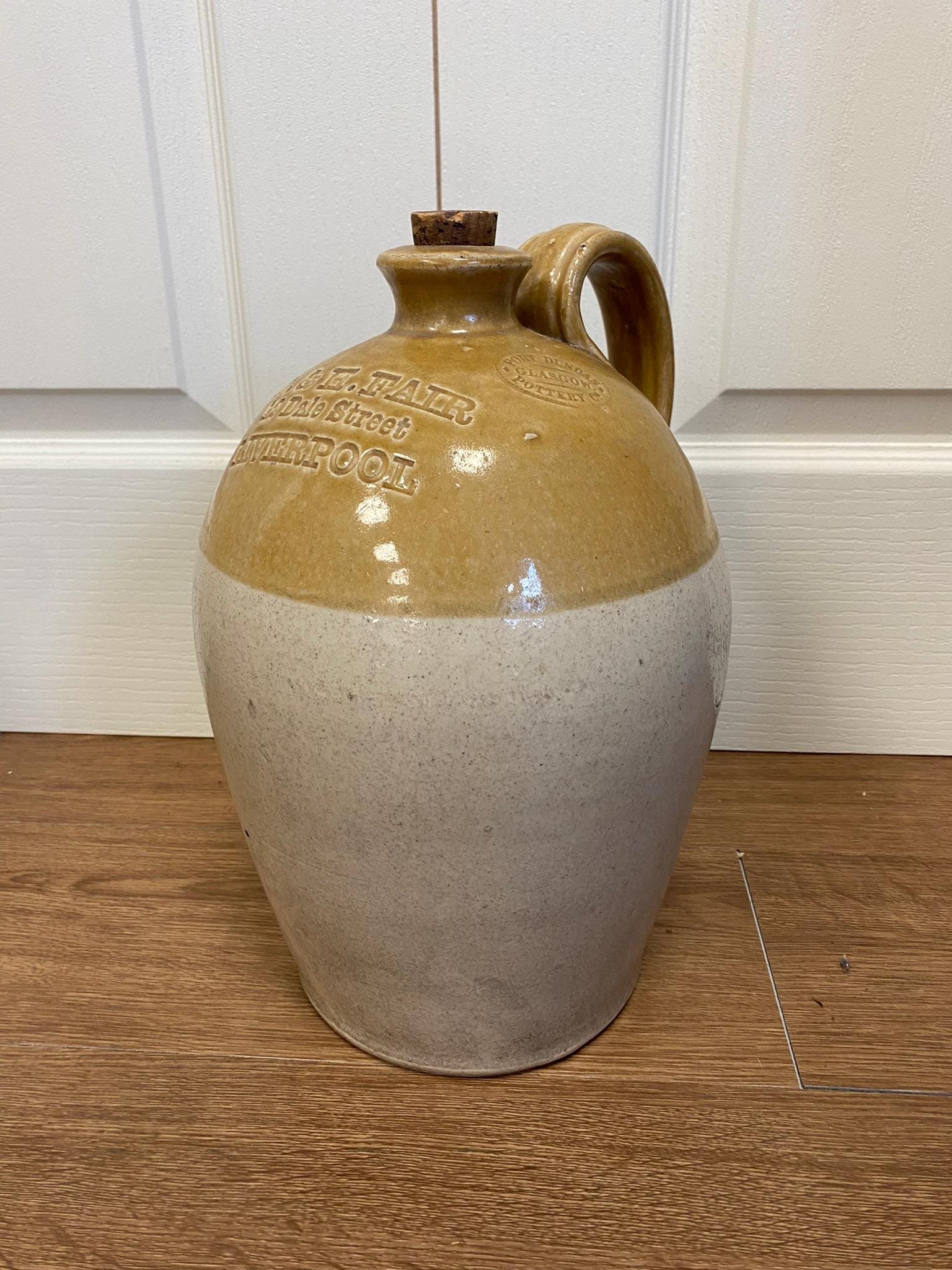 Rare R & H Fair Liverpool stoneware jug by Port Dundas Pottery Co Glasgow