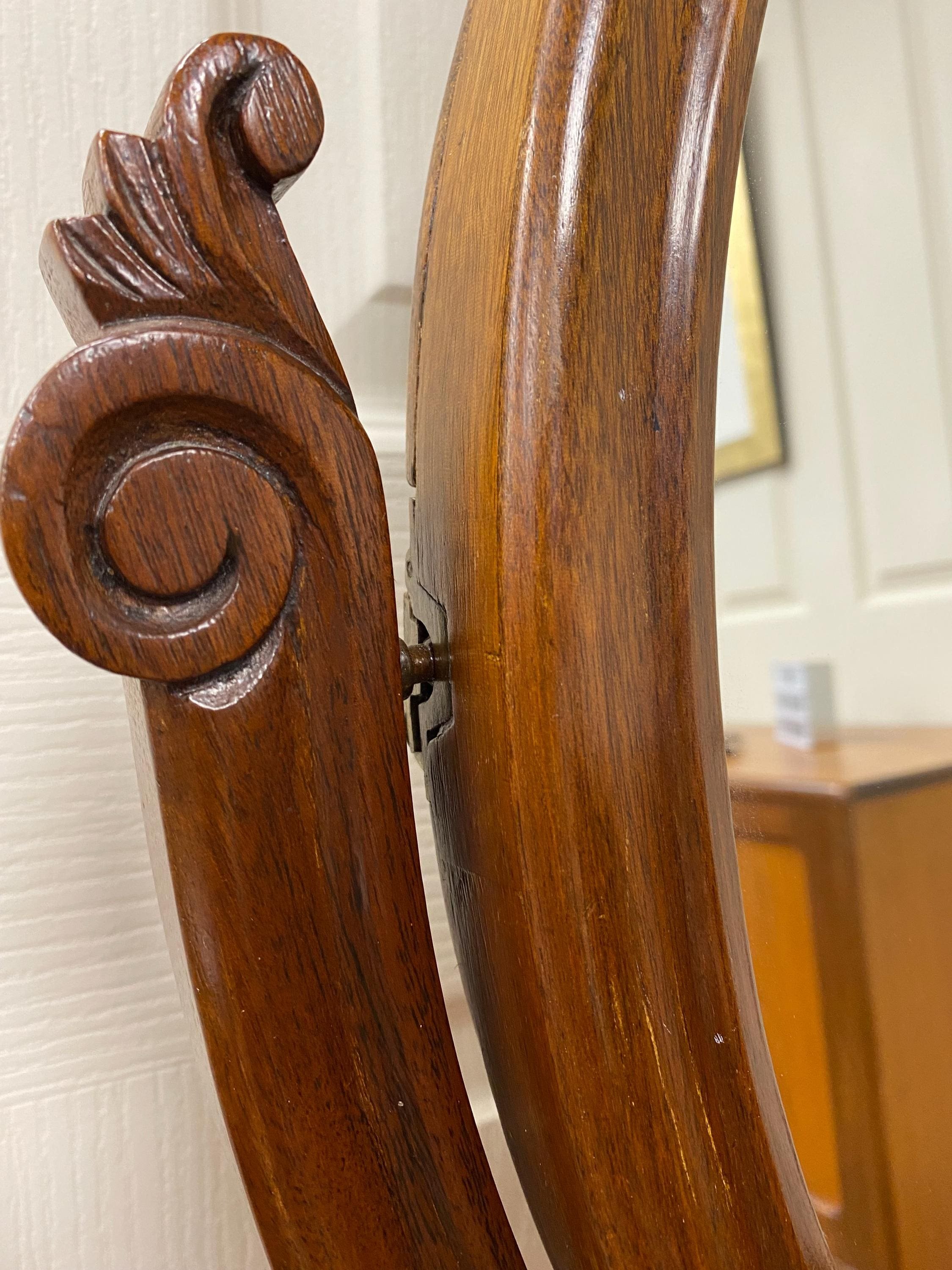 Victorian Mahogany Oval Swivel Table Mirror