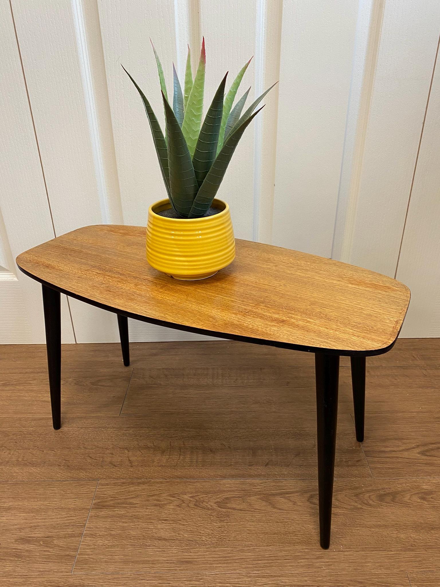Mid century teak and black small coffee table