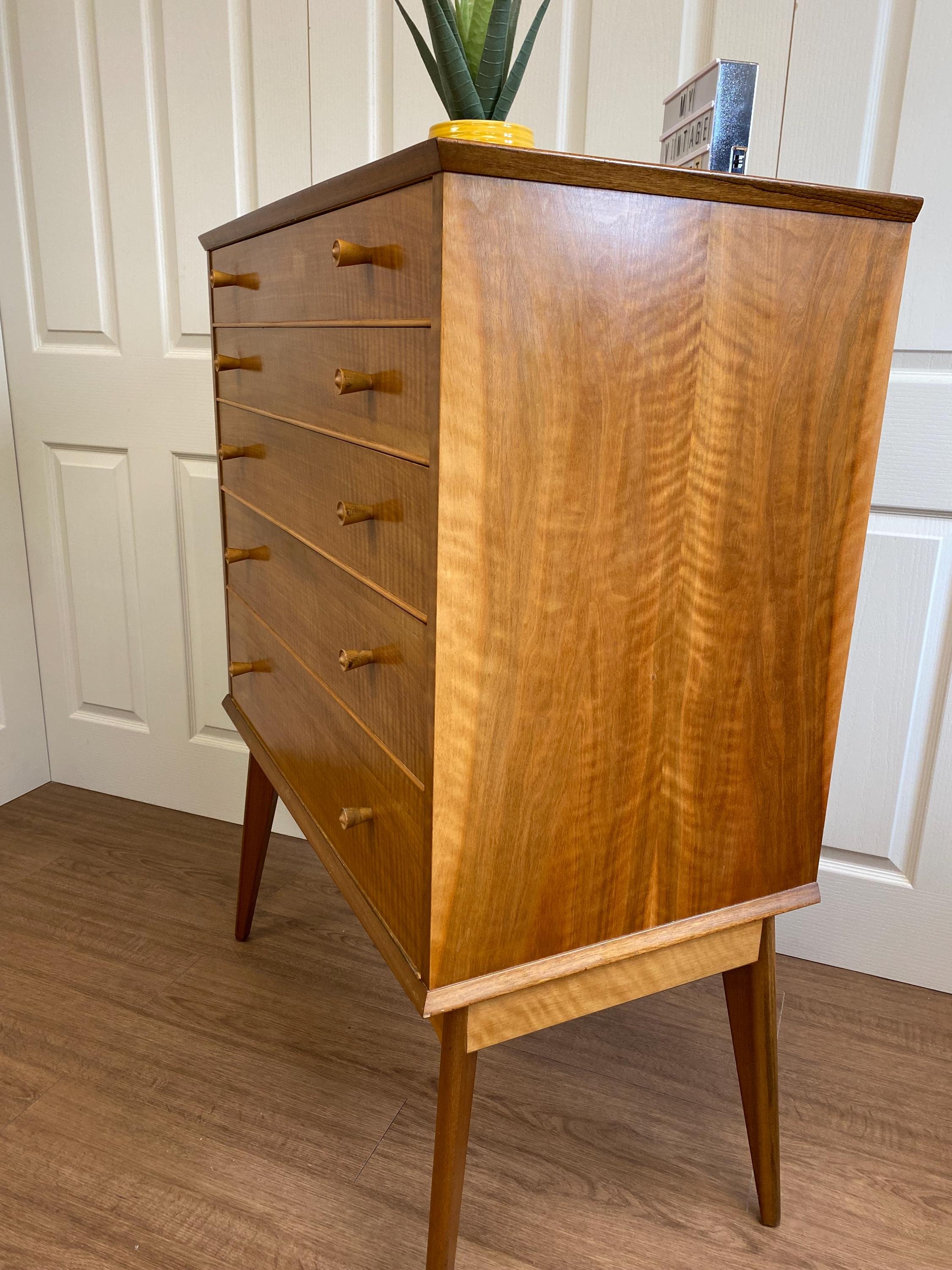 Vintage mid century 1950s dressing table Alfred Cox walnut beech