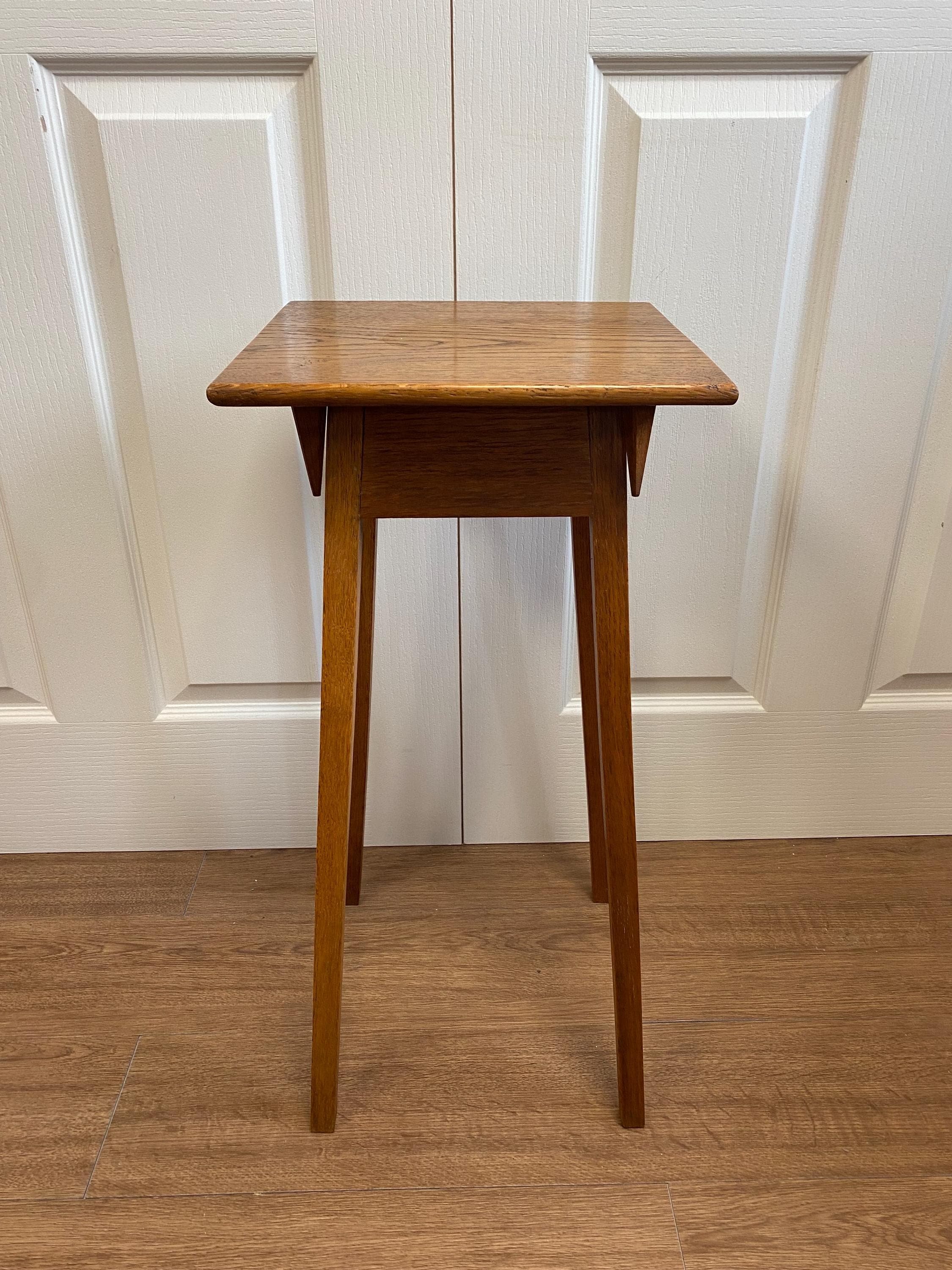 Antique Arts and Crafts oak plant pot stand jardiniere