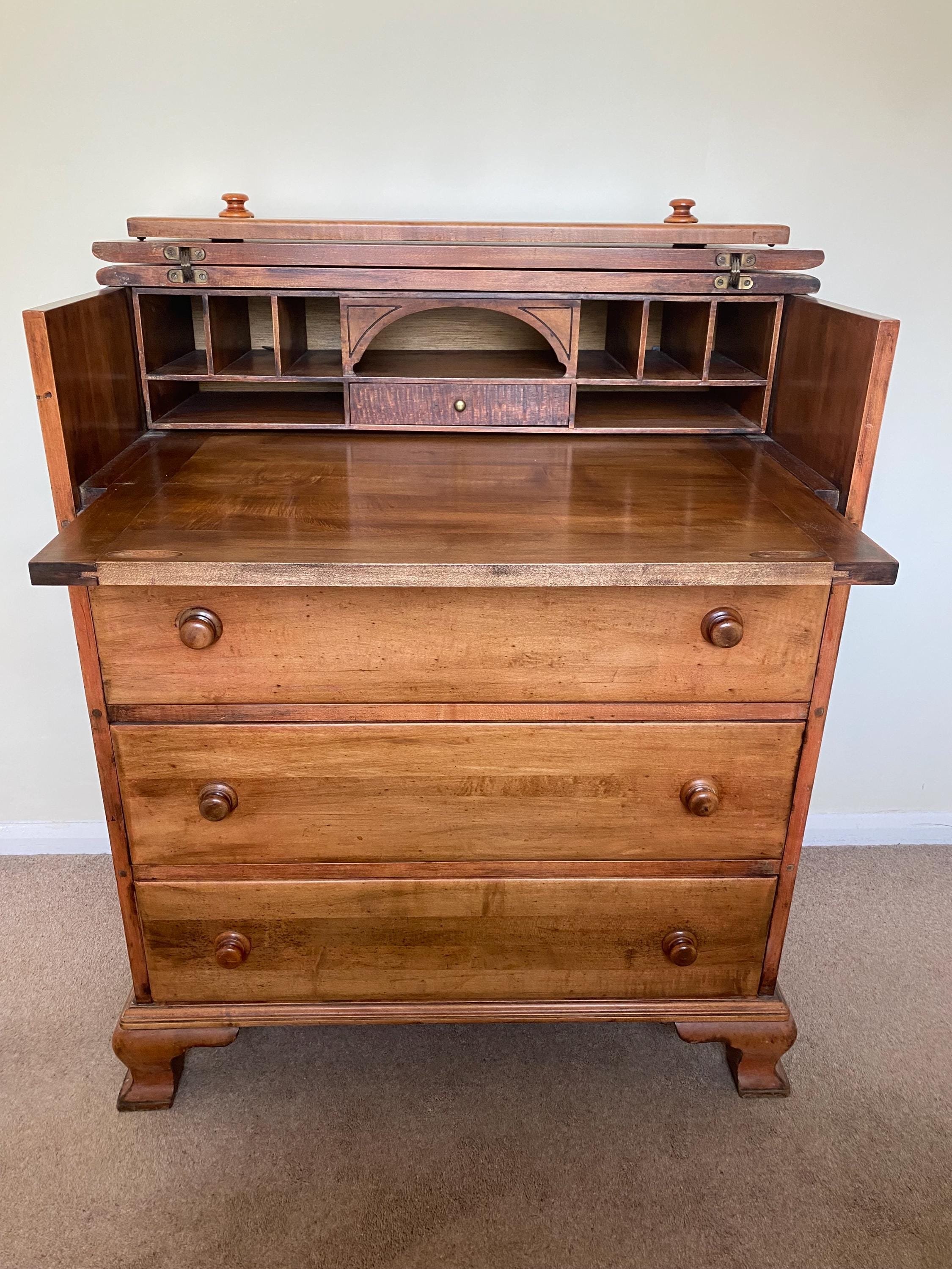 Antique Rosewood Victorian Secretaire Butlers Chest Writing desk