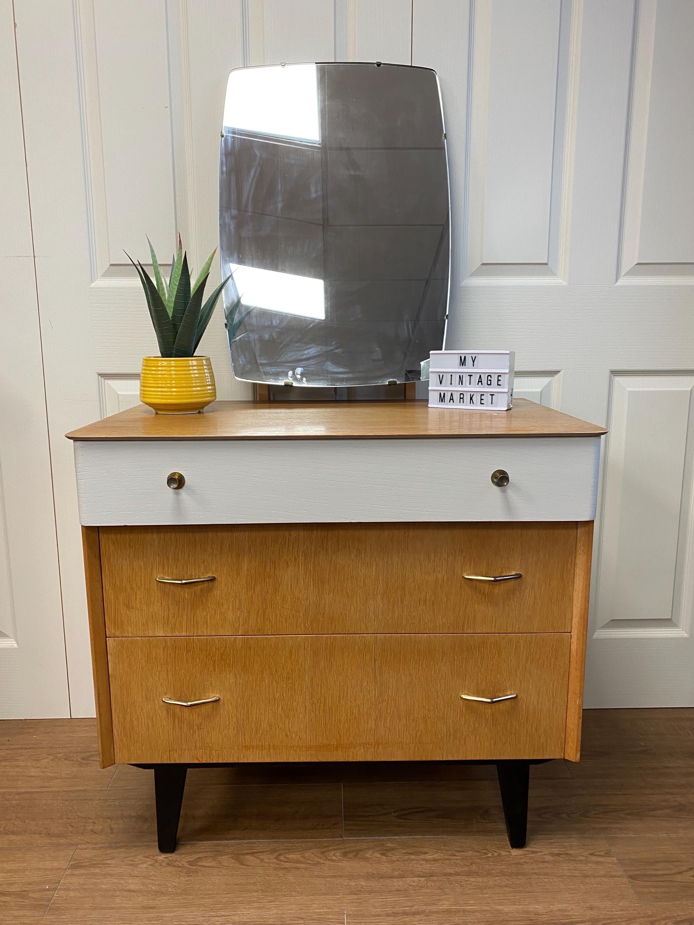 Mid Century 1950s/60s white and oak dressing table