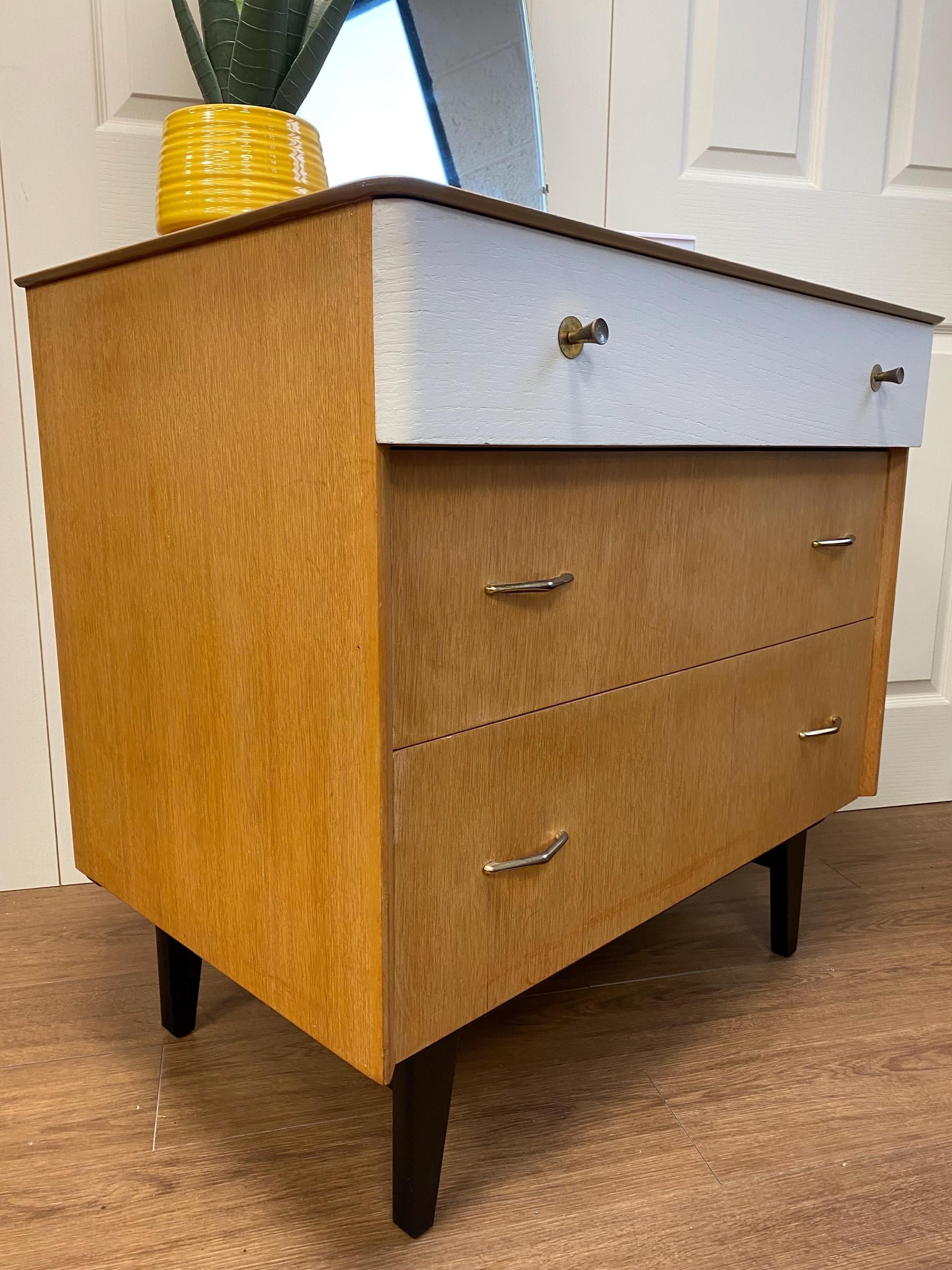 Mid Century 1950s/60s white and oak dressing table
