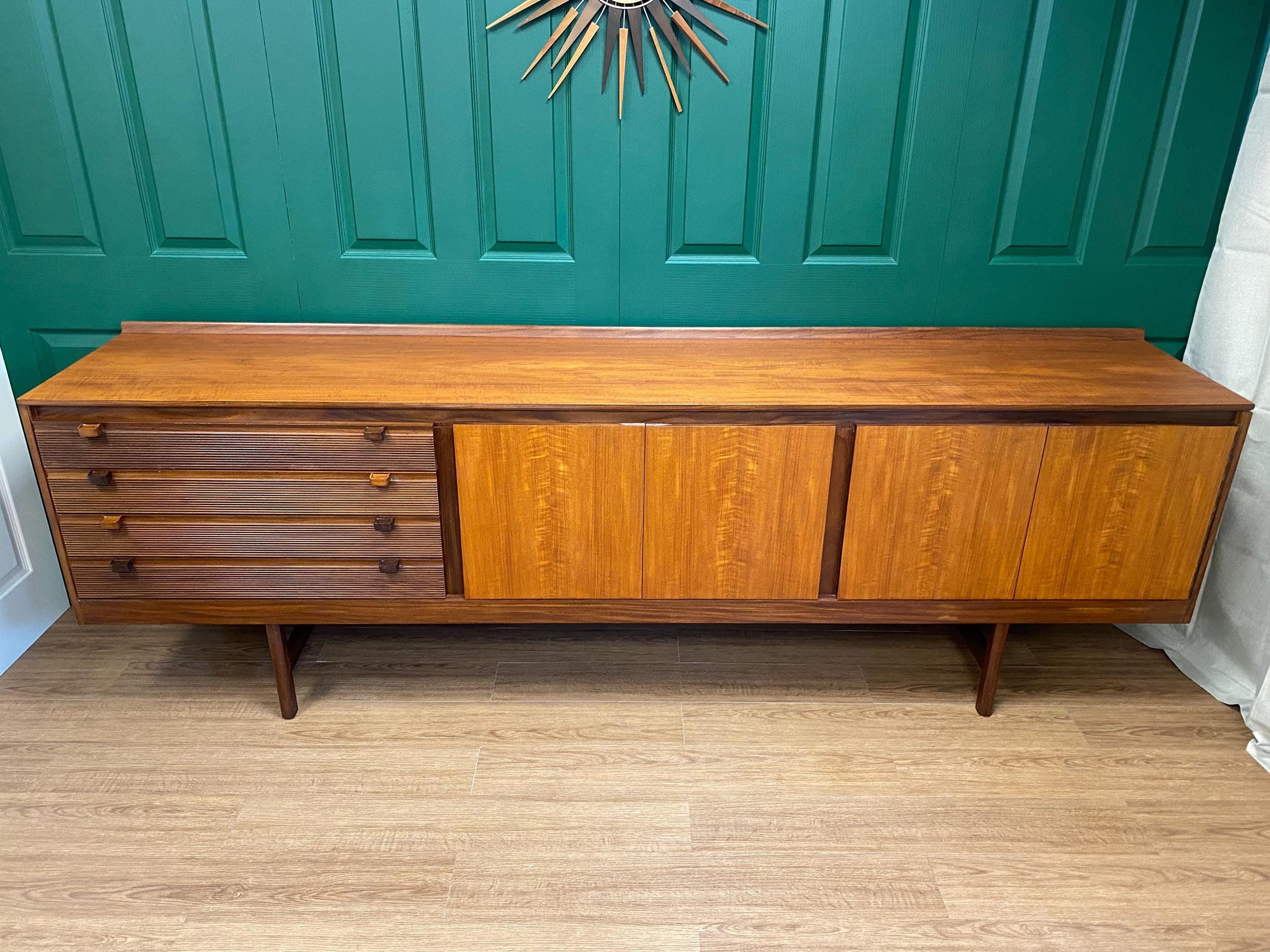 Mid Century 1960s Robert Heritage Knightsbridge Sideboard Produced By Archie Shine Ltd For Heals Solid Afromosia With Teak