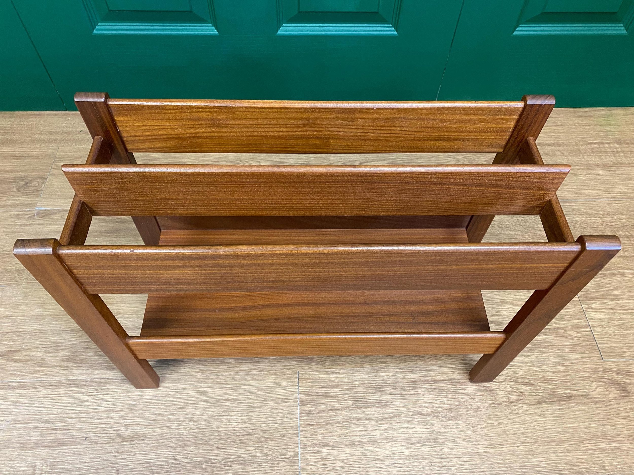 Mid Century 1960s Danish Style Teak Magazine Rack