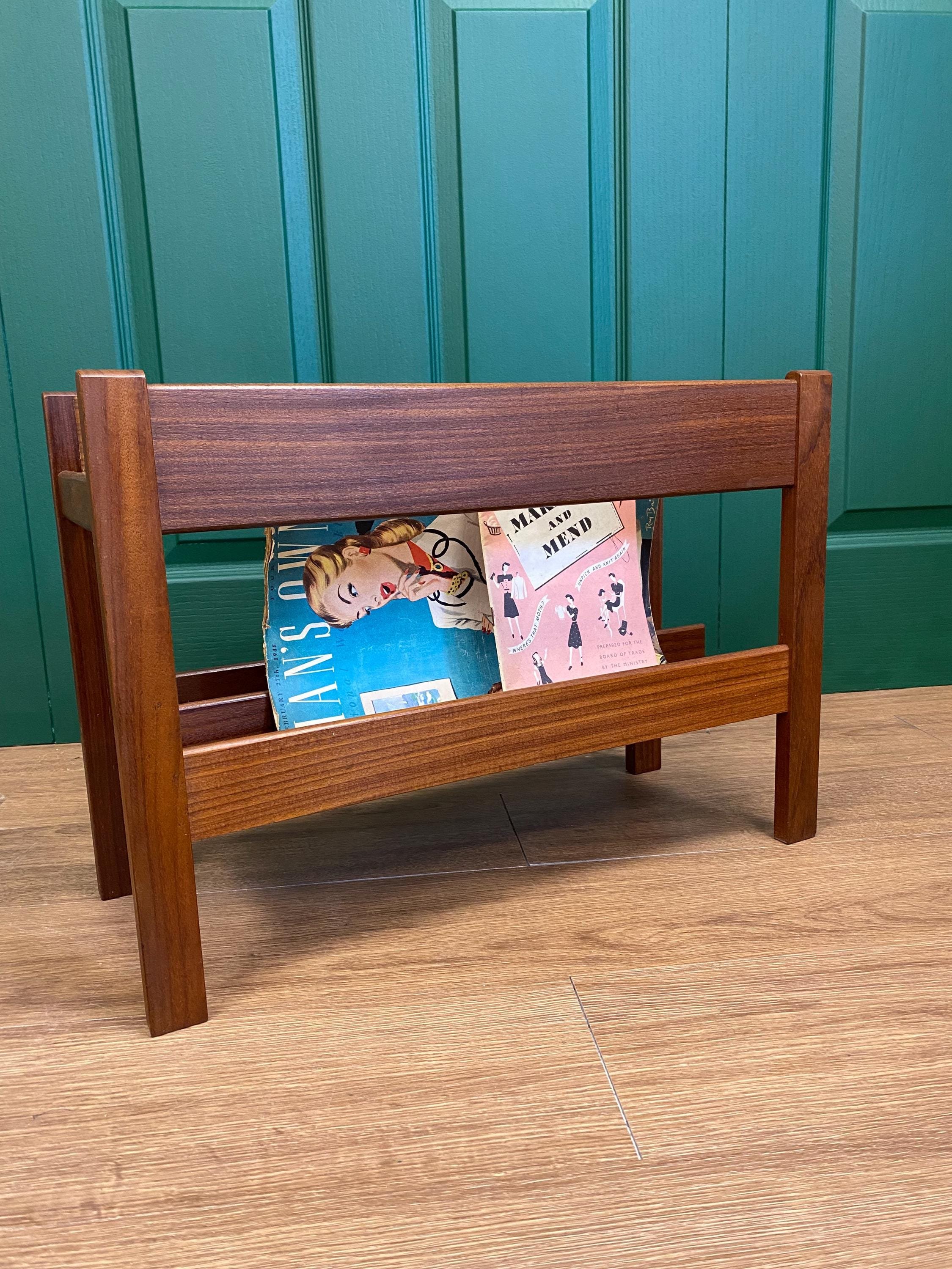 Mid Century 1960s Danish Style Teak Magazine Rack
