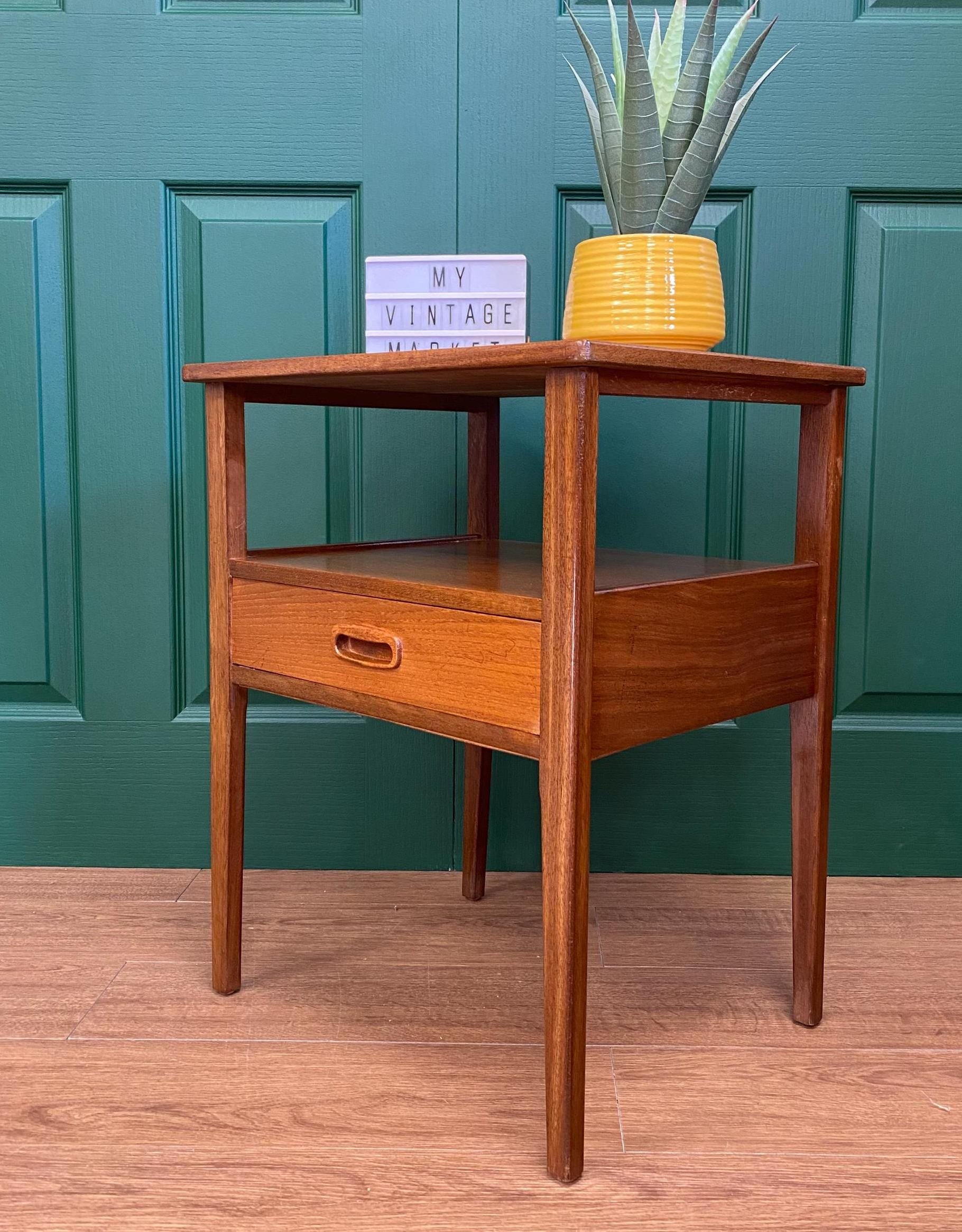 Mid century 1960s teak drawer unit bedside table