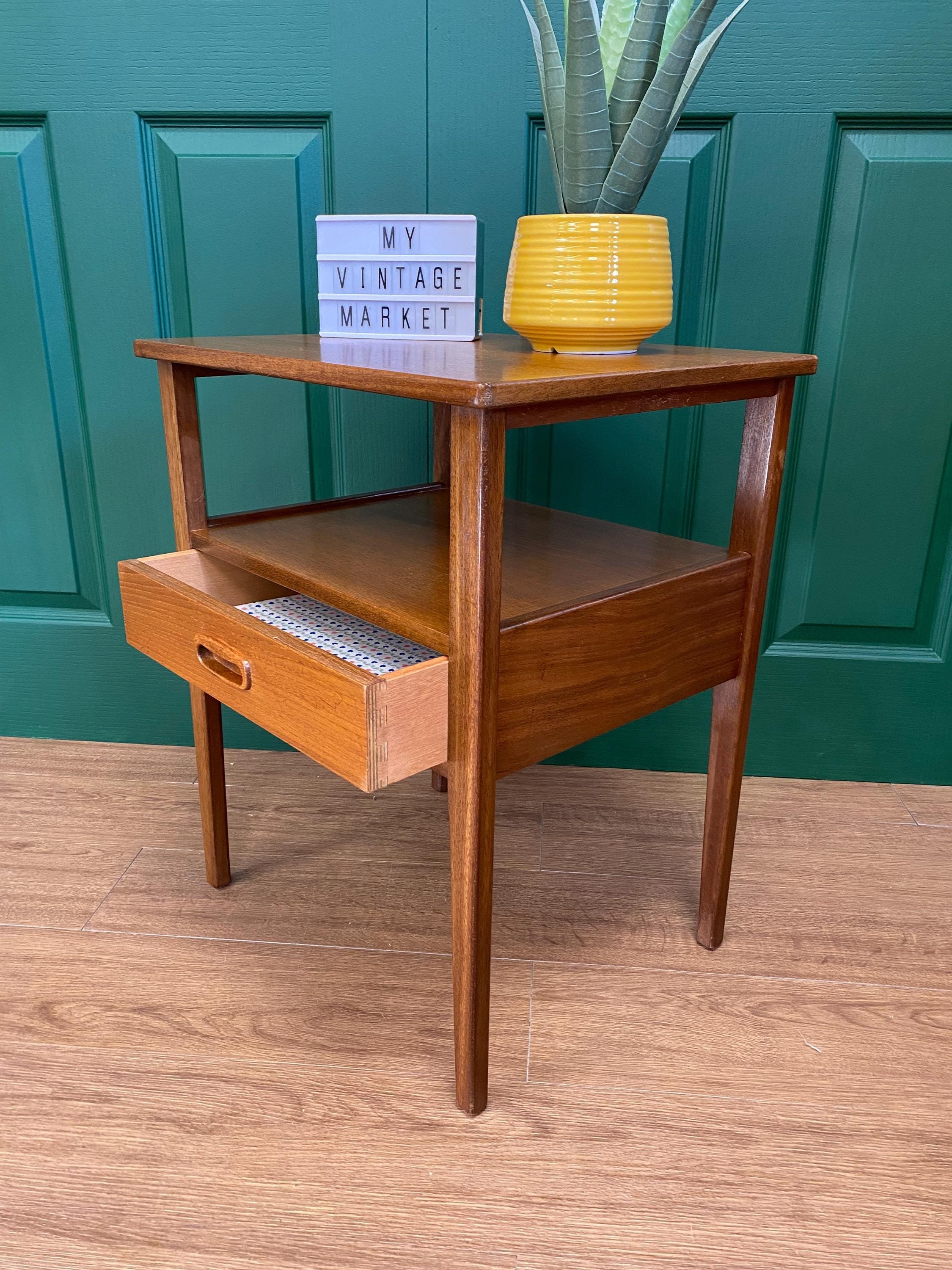 Mid century 1960s teak drawer unit bedside table