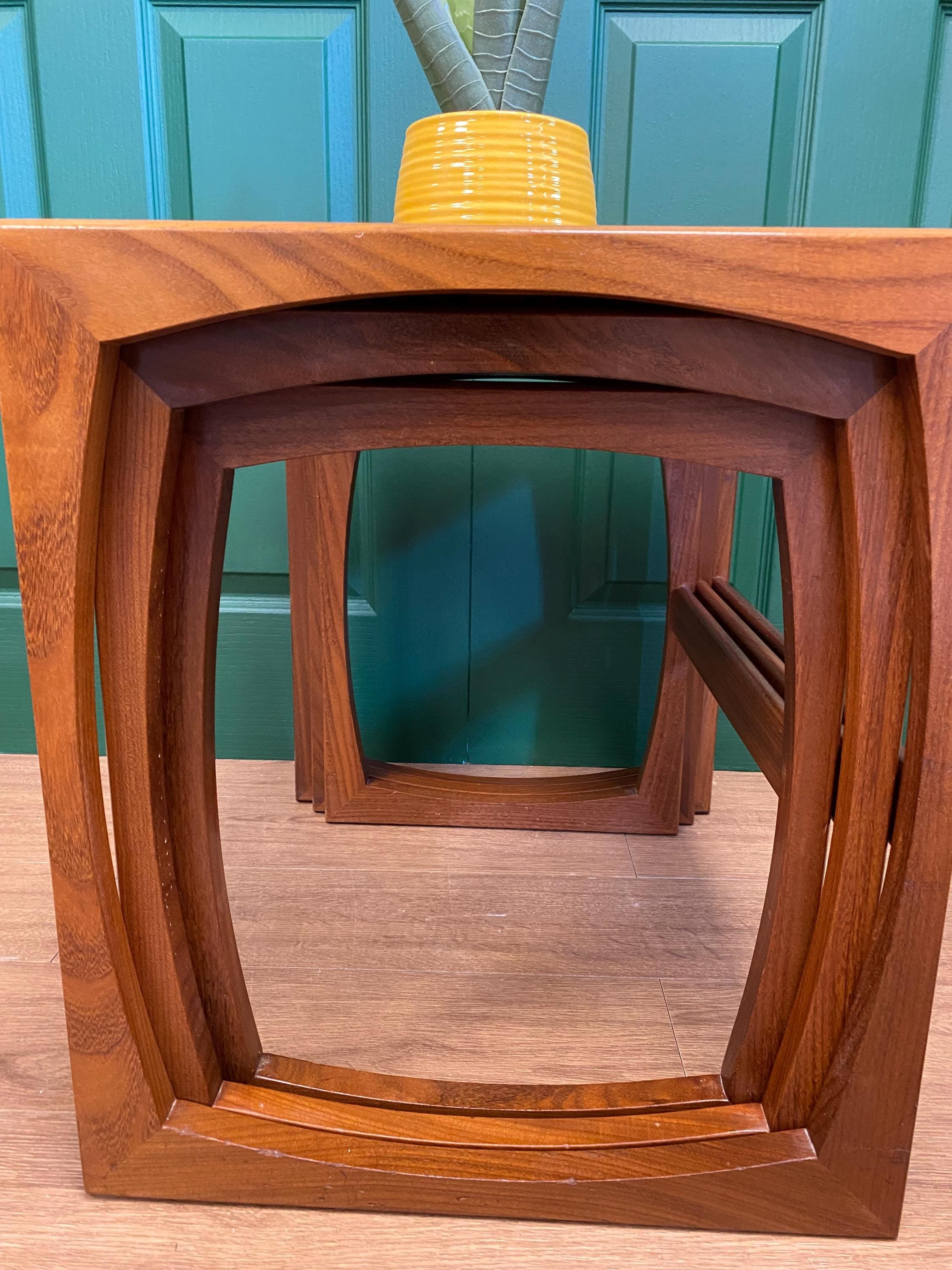 Mid century Danish style teak G Plan Quadrille nest of tables R Bennett