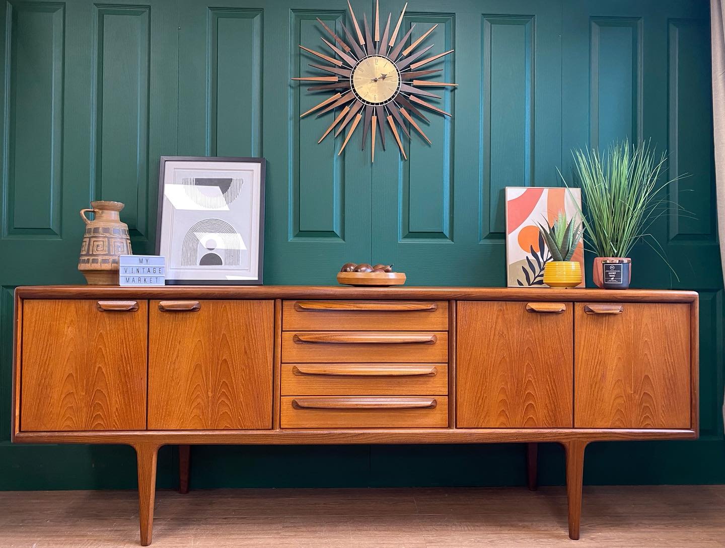 For sale! This stunning sleek Danish style teak sideboard designed by John Herbert for A Younger Limited. Part of the &lsquo;Sequence&rsquo; range, produced in 1968.

I have totally restored this piece by stripping it back and refinishing. It has als