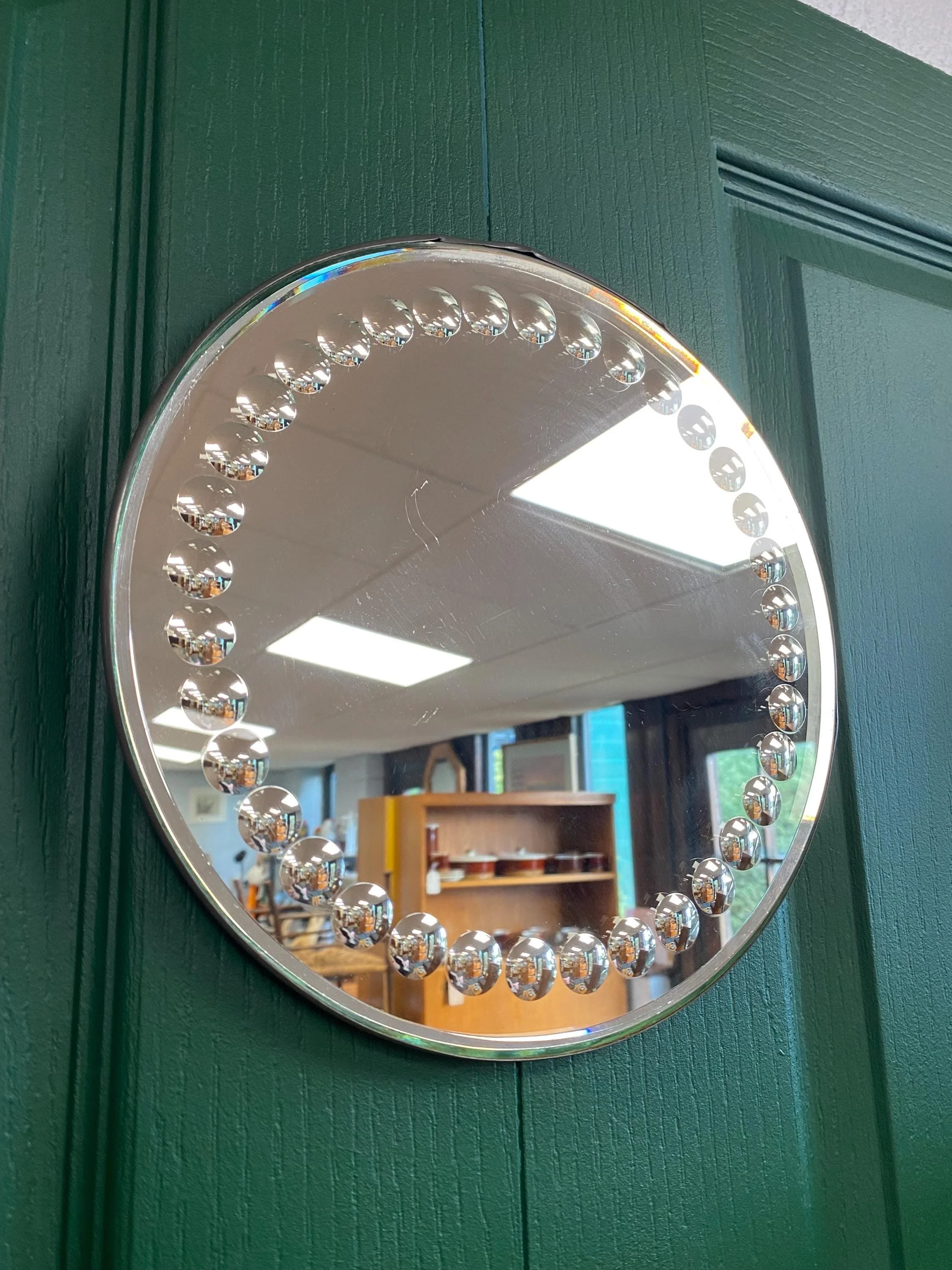 Antique Victorian Circular Sorcerers Mirror