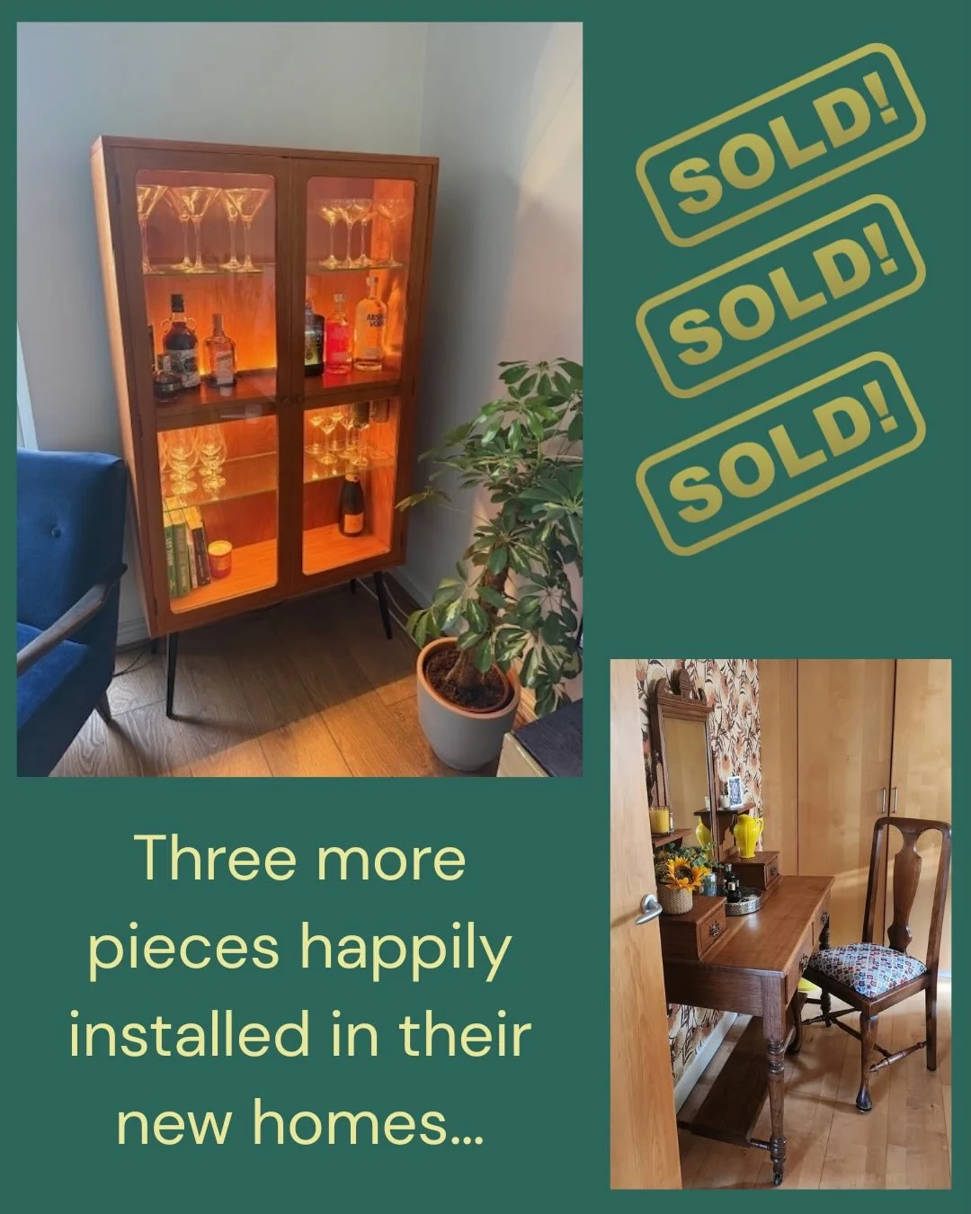 Three more items in their new home ❤️

#vintagefurniture #antiqueshop