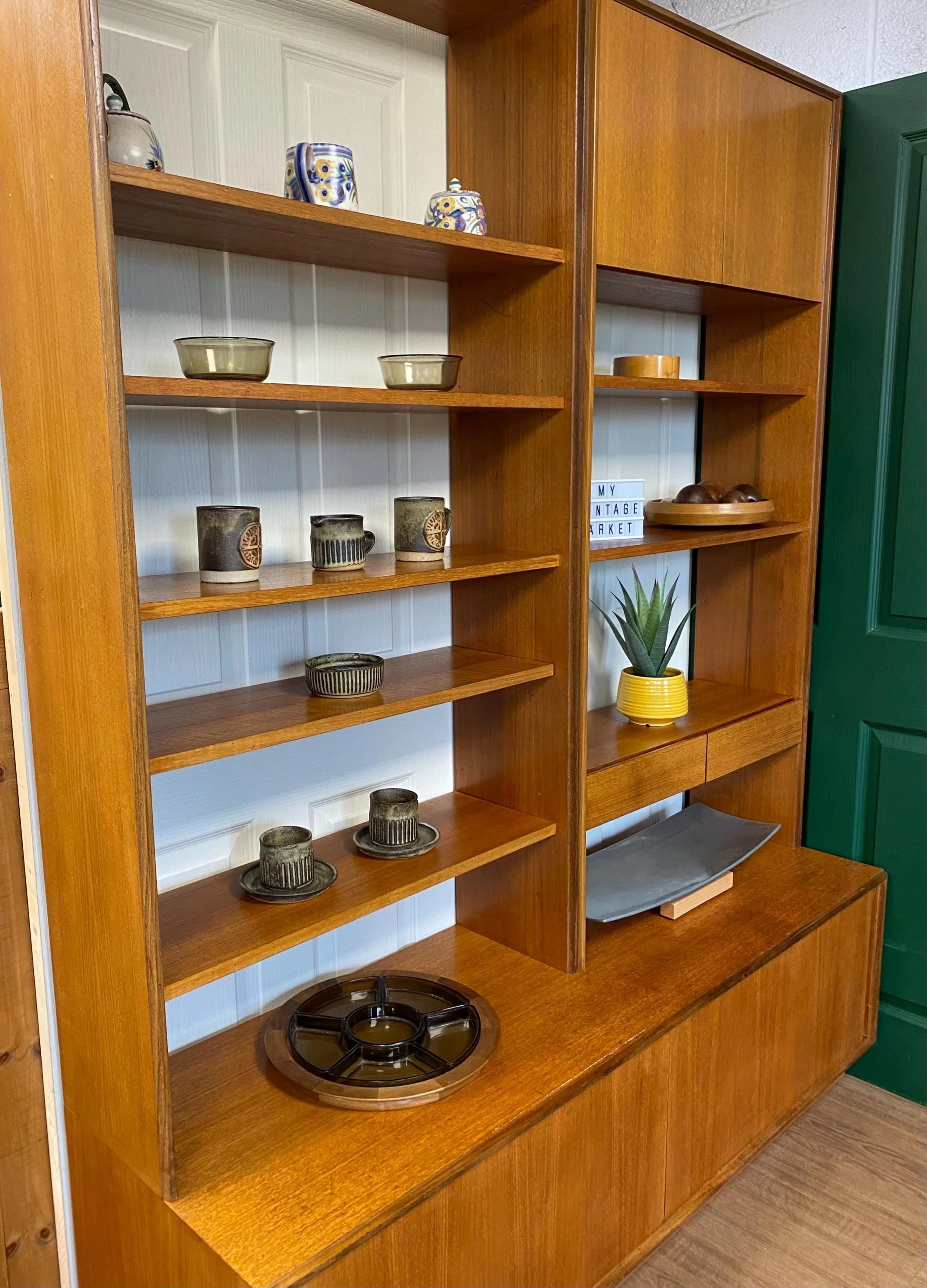 Mid century 1960s vintage retro Danish style G Plan Form 5 double modular wall unit