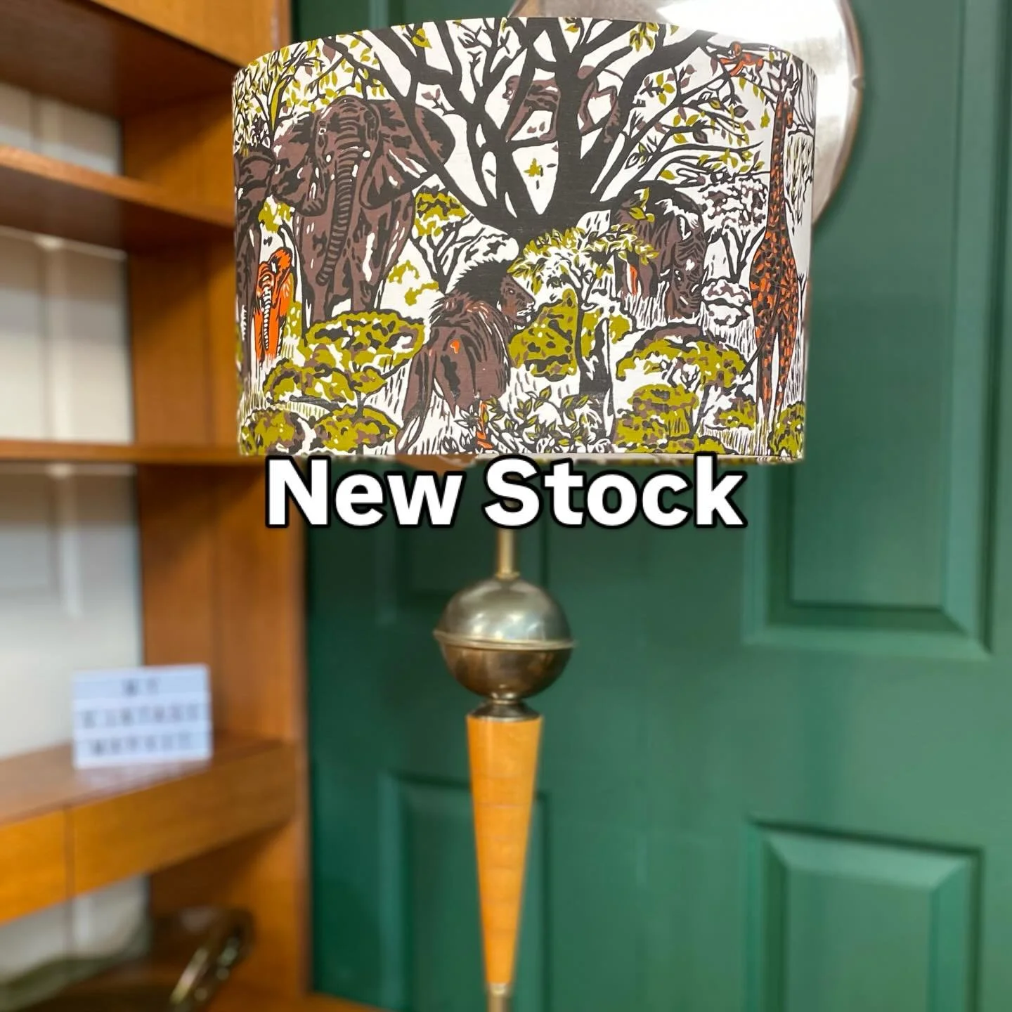 I absolutely love this mid century 1970s teak and brass retro floor lamp.

It comes with its original hessian shade, but if you prefer, you can match it with a handcrafted shade made from repurposed vintage fabric, available from my shop. Pop in for 