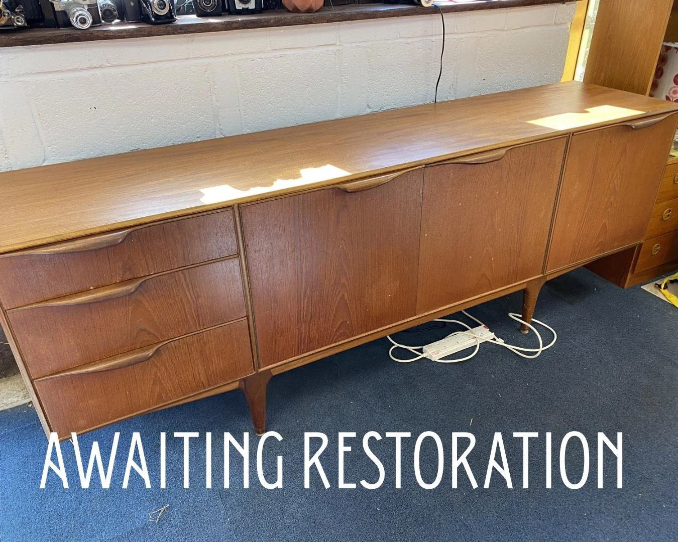 Vintage 1960s Danish style mid century teak sideboard by McIntosh.