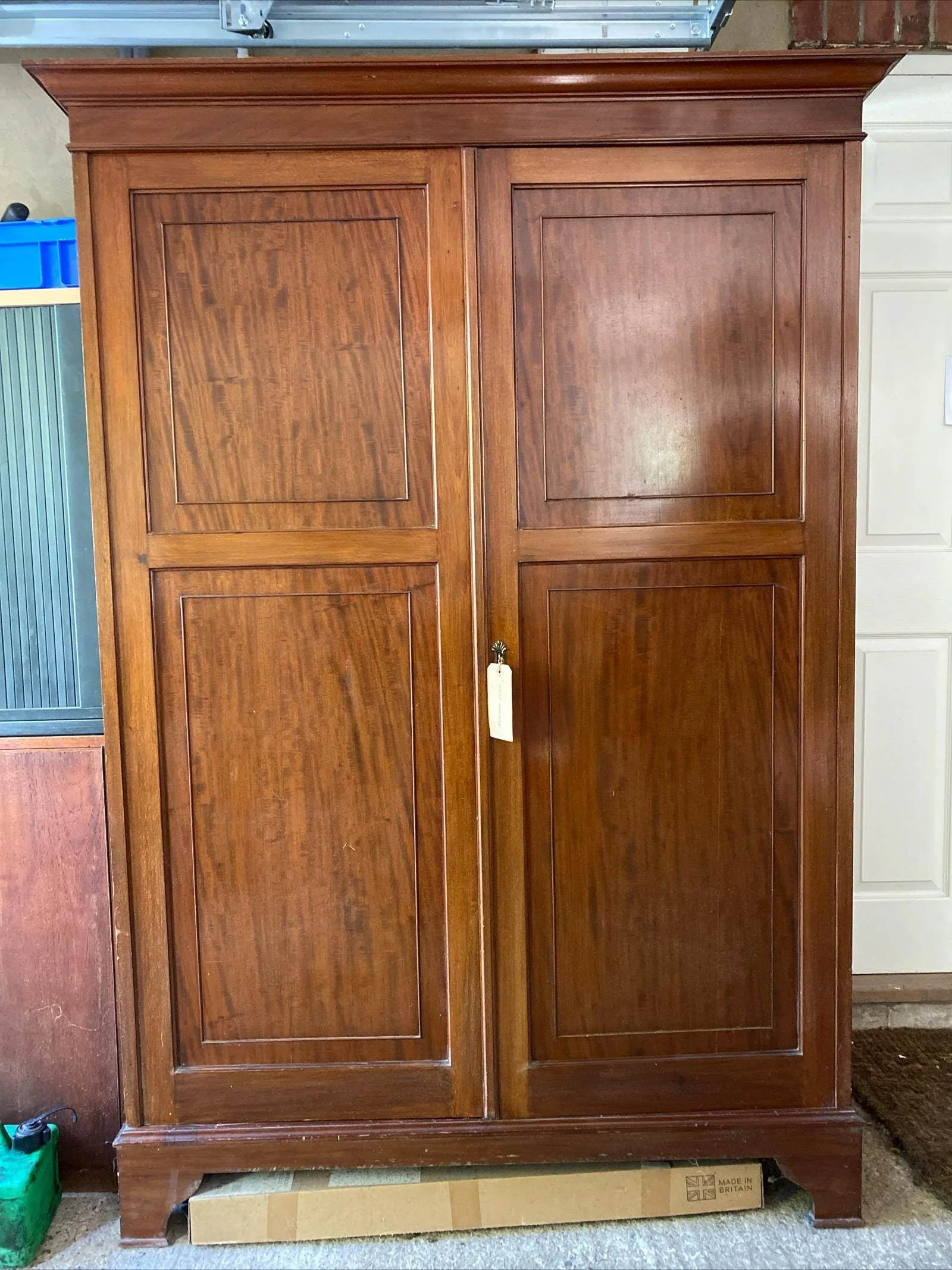 Edwardian Mahogany Double Gentleman’s Wardrobe