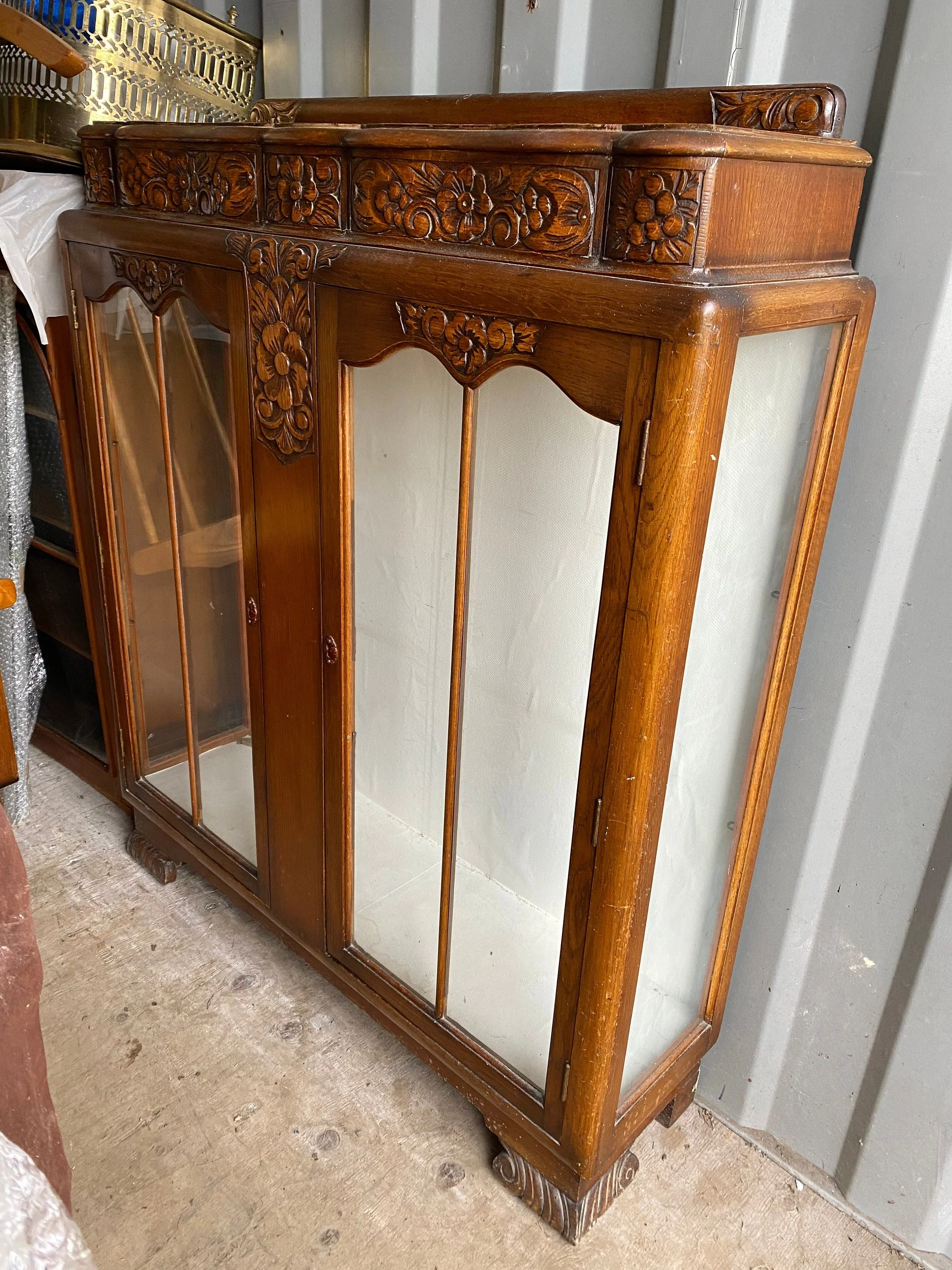 REFURBISH TO ORDER. Vintage 1930/40s Art Deco glass cabinet