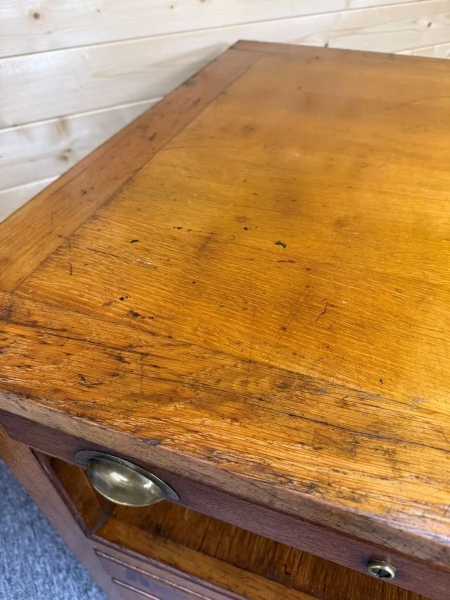 Mid century 1960s solid oak architect artist plan chest kitchen island