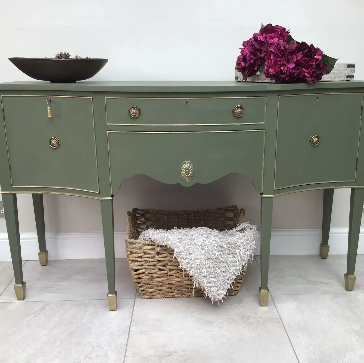 sage green painted sideboeard