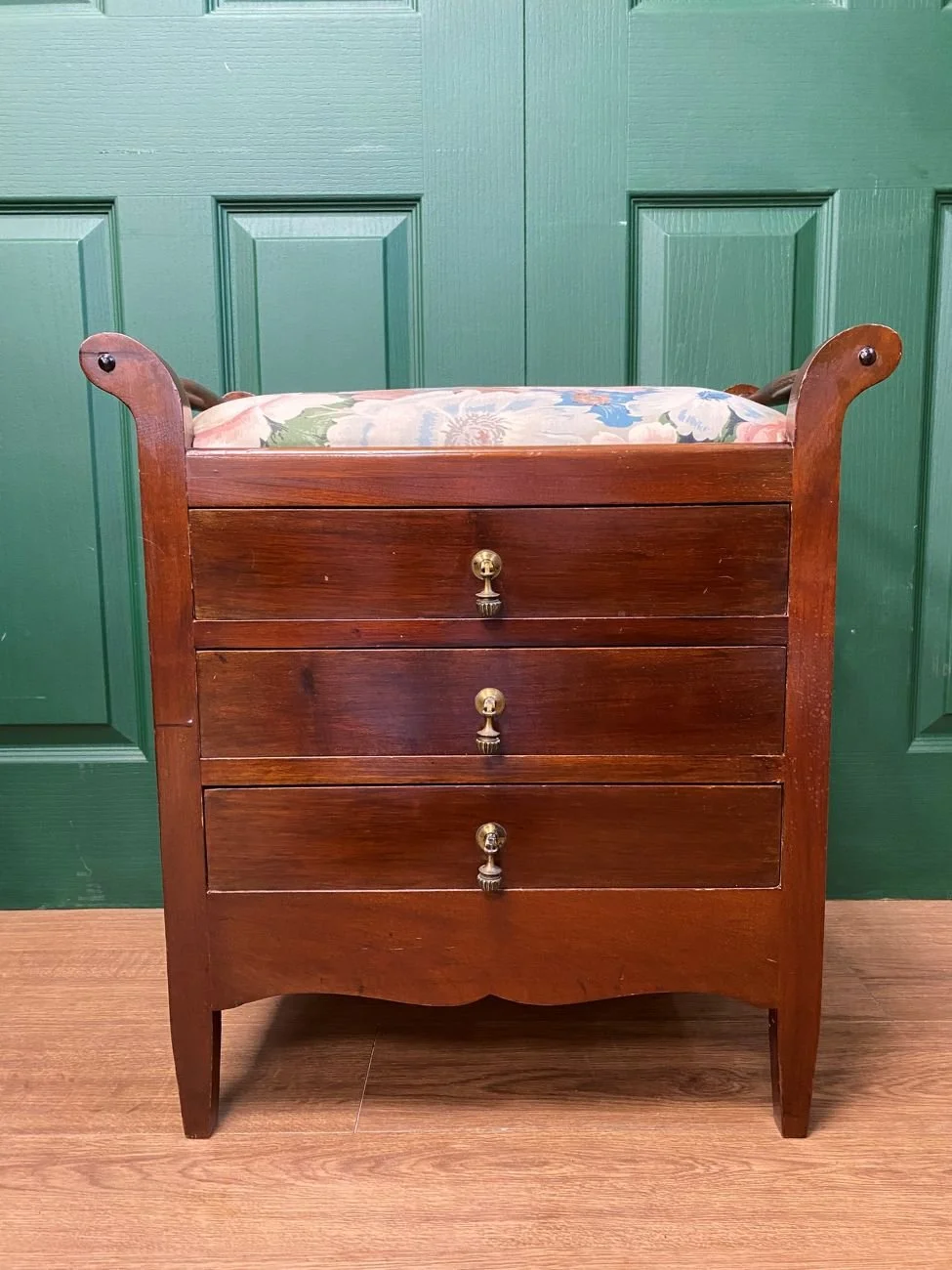 Antique Edwardian Mahogany Piano Stool with Drawers