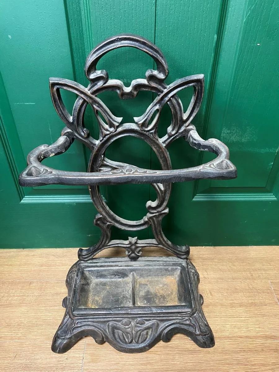 Antique Scottish Cast Iron  Black Umbrella Stand top.jpg