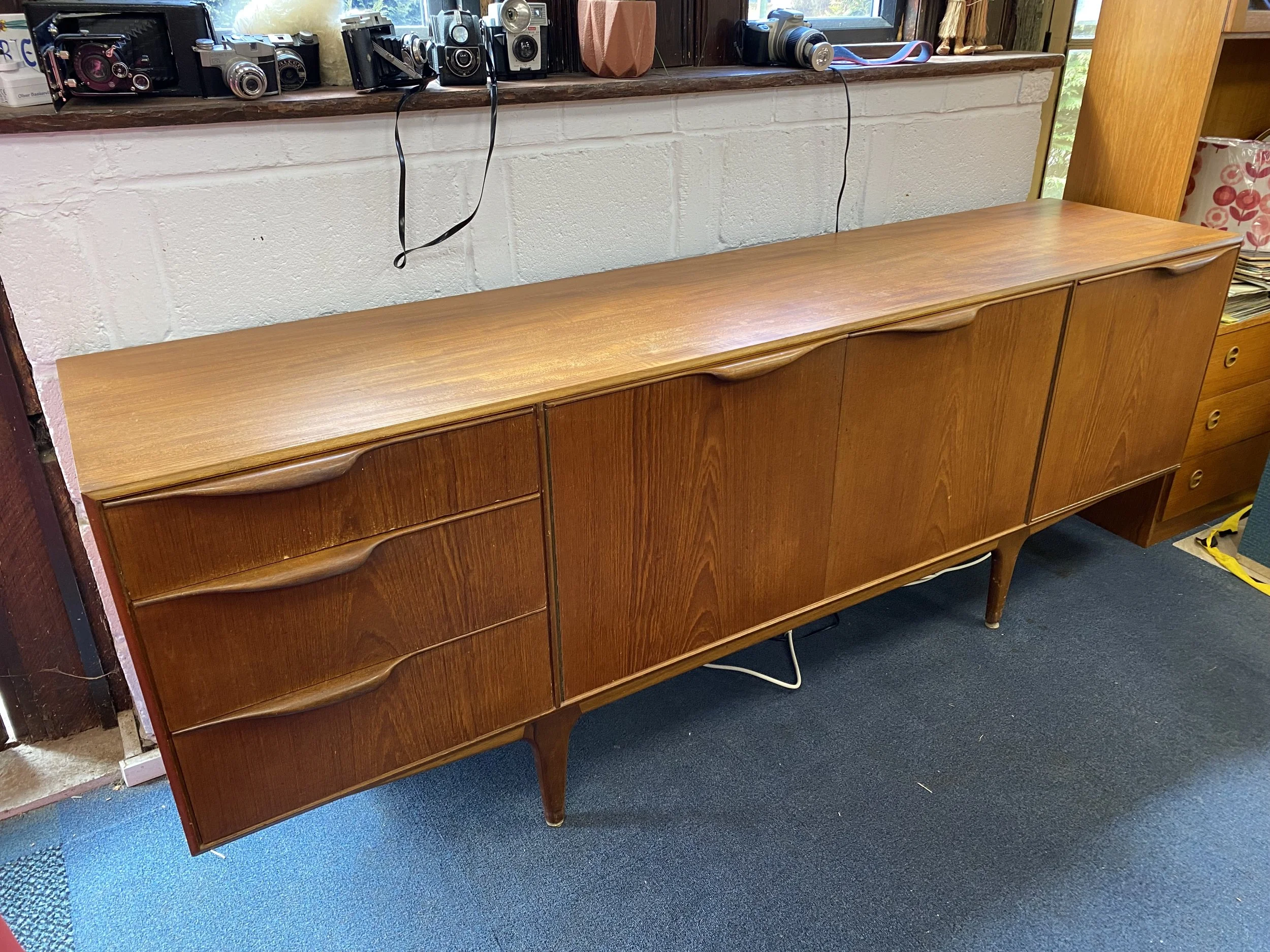 Vintage 1960s Danish style mid century teak sideboard by McIntosh.