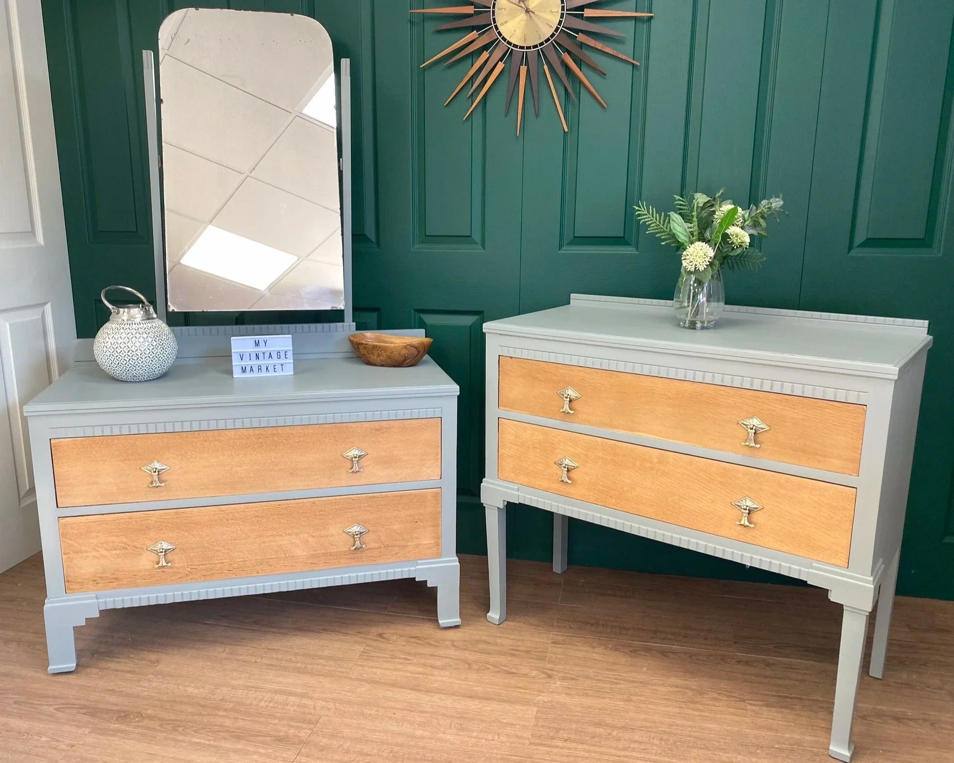 bespoke commission upcycled refurbished dressing table chest of drawers vintage 1930s