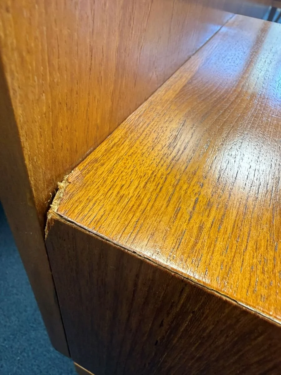 Vintage mid century 1960s Danish style teak headboard bedside table unit