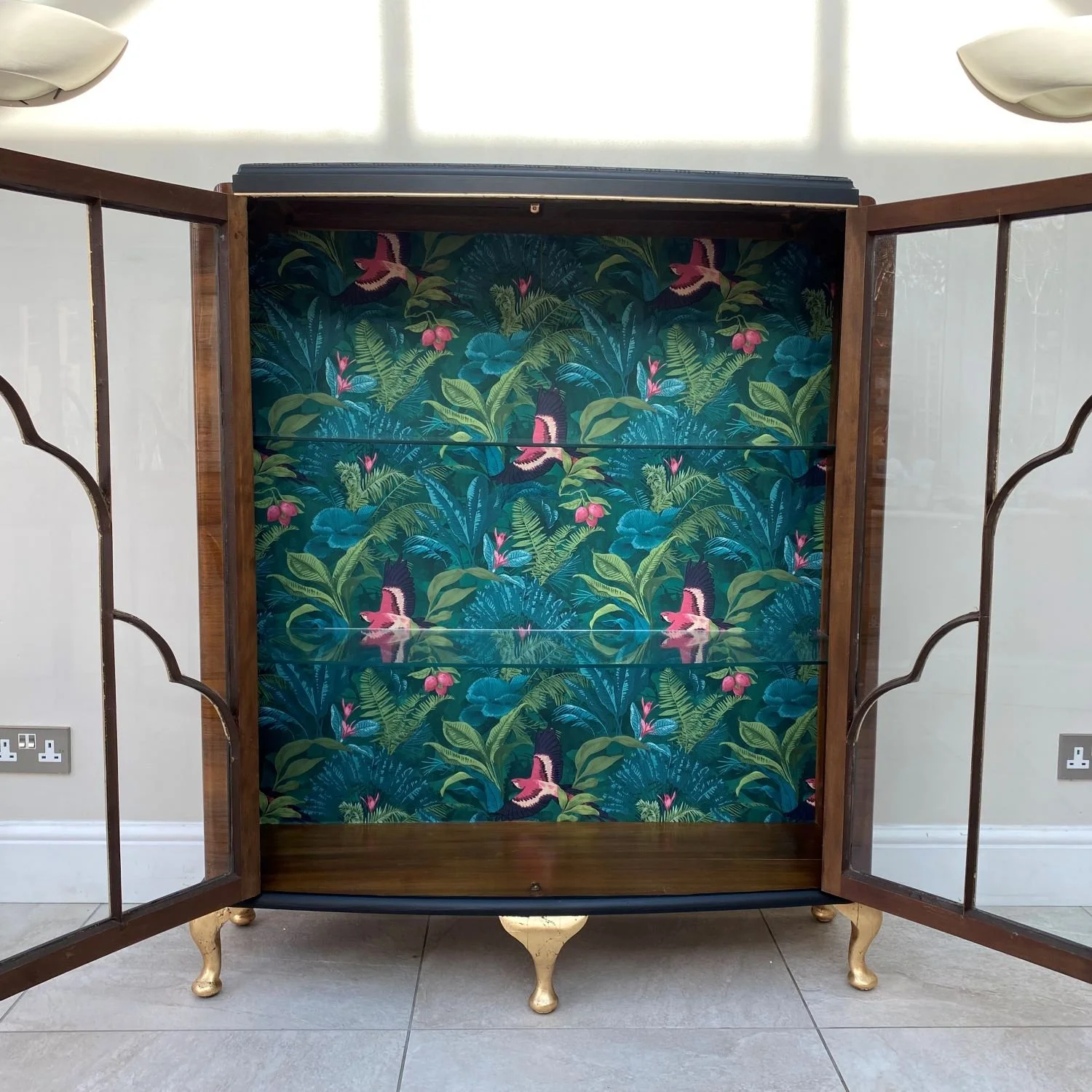 vintage glass cabinet