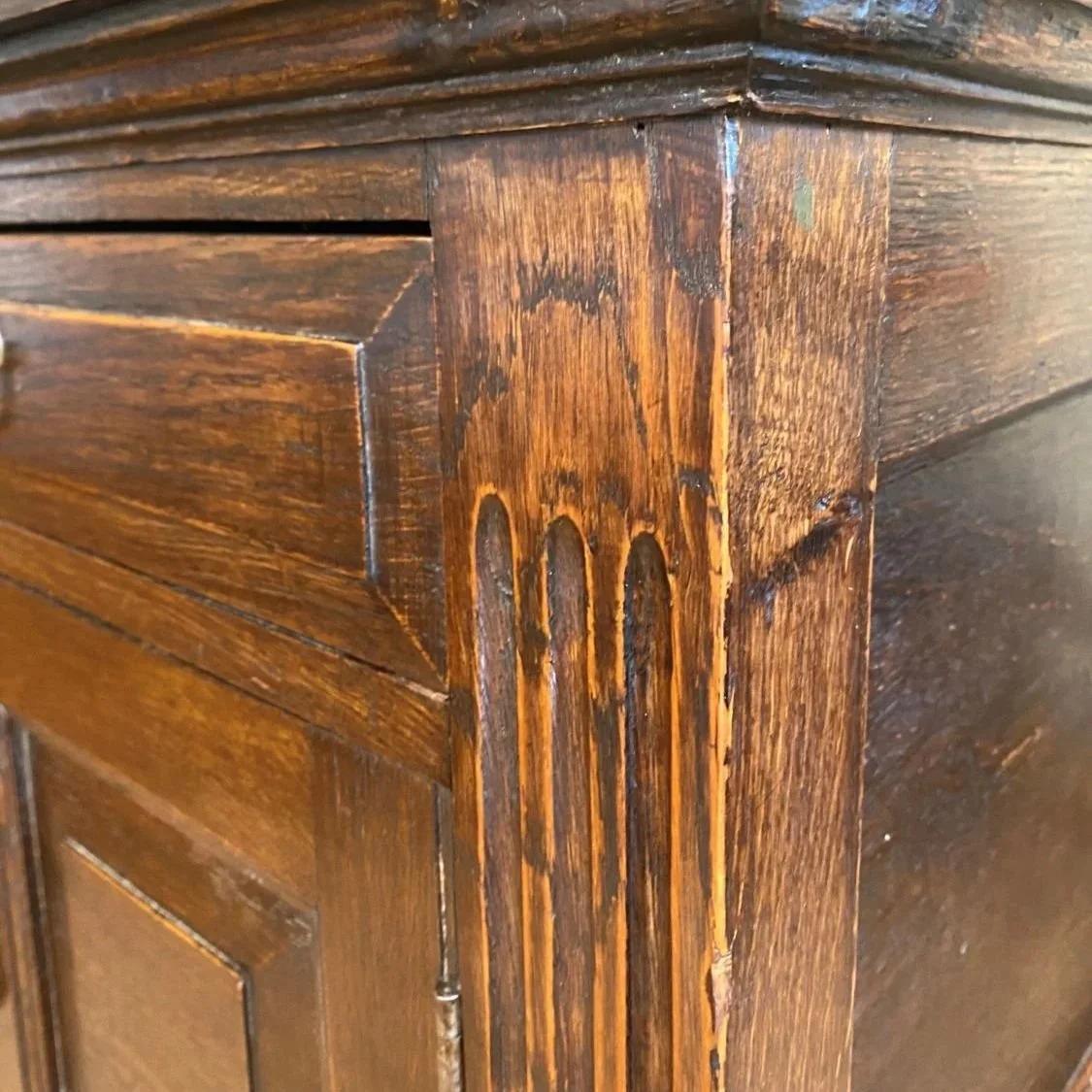 Antique Edwardian solid oak ladies writing desk