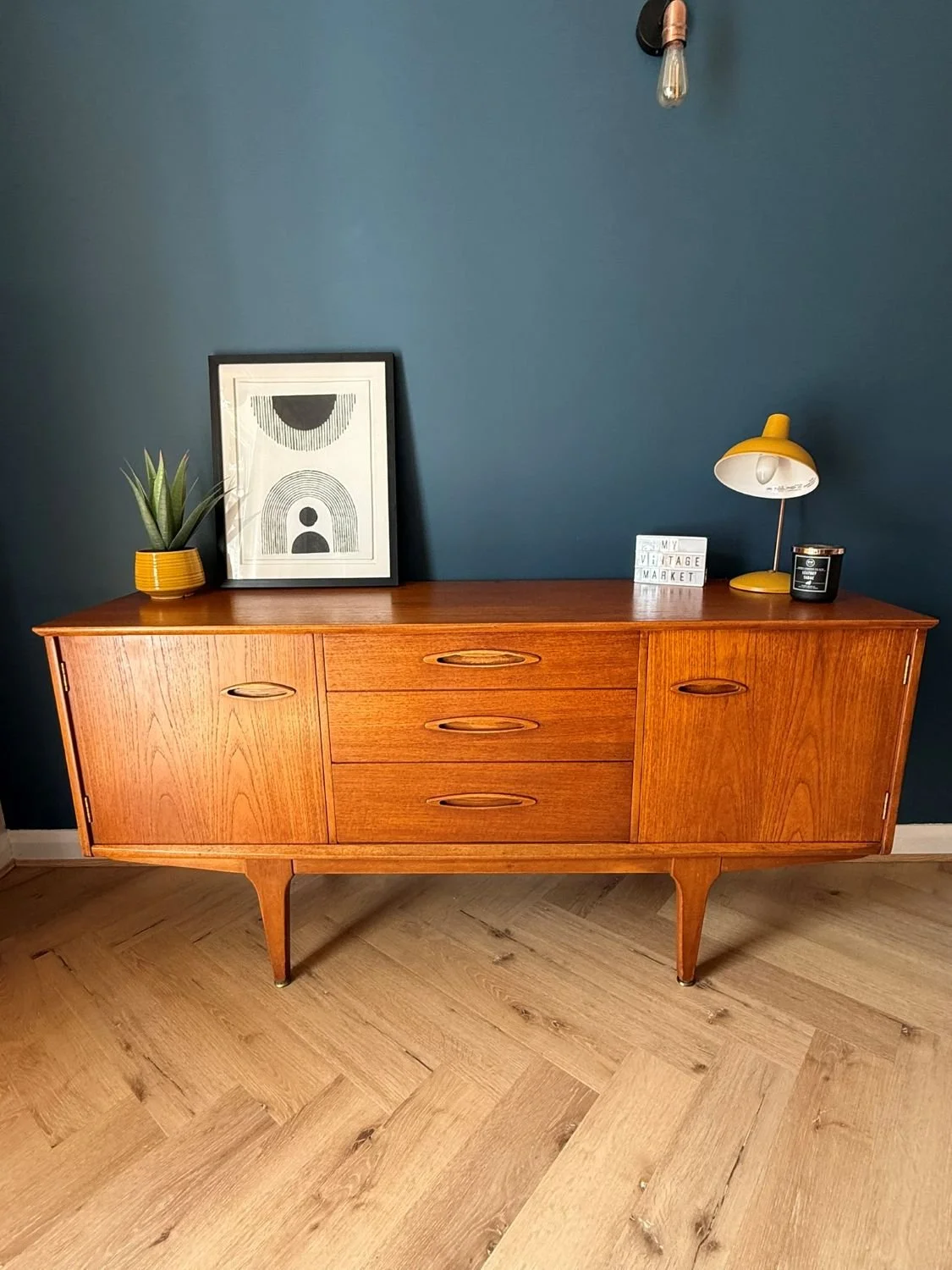 Mid century 1960s Jentique teak compact 5ft sideboard