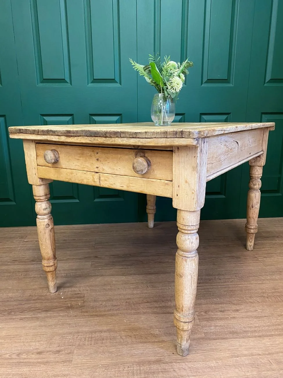 Antique Victorian rustic pine dining table