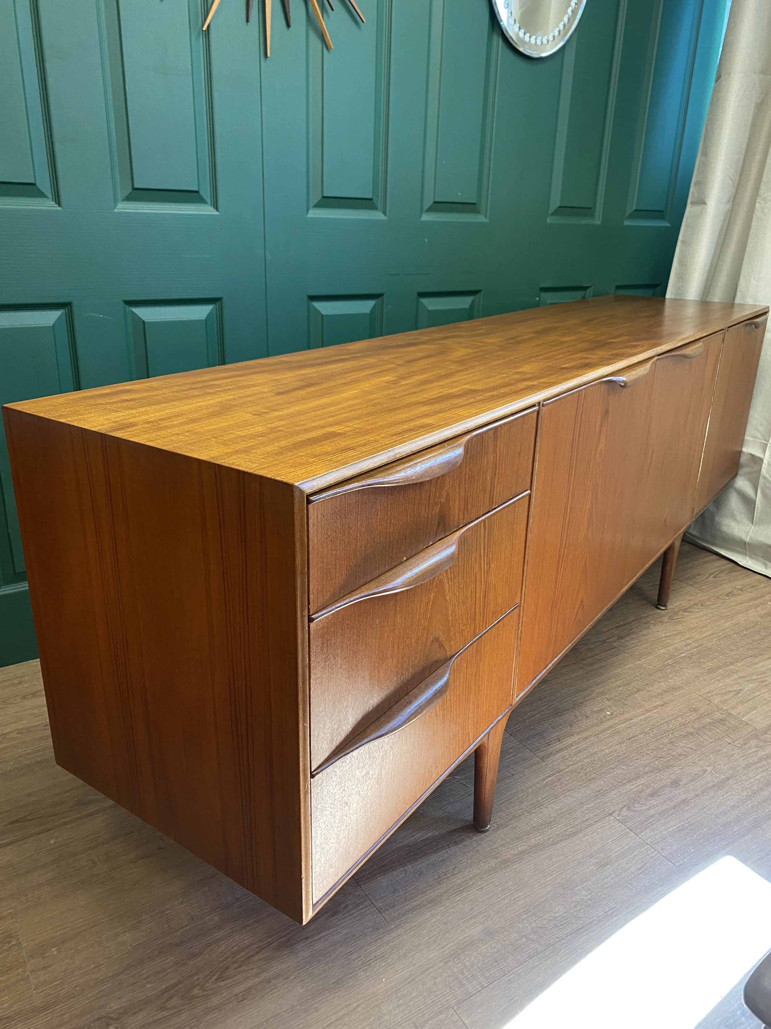 Vintage 1960s Danish style mid century teak sideboard by McIntosh.