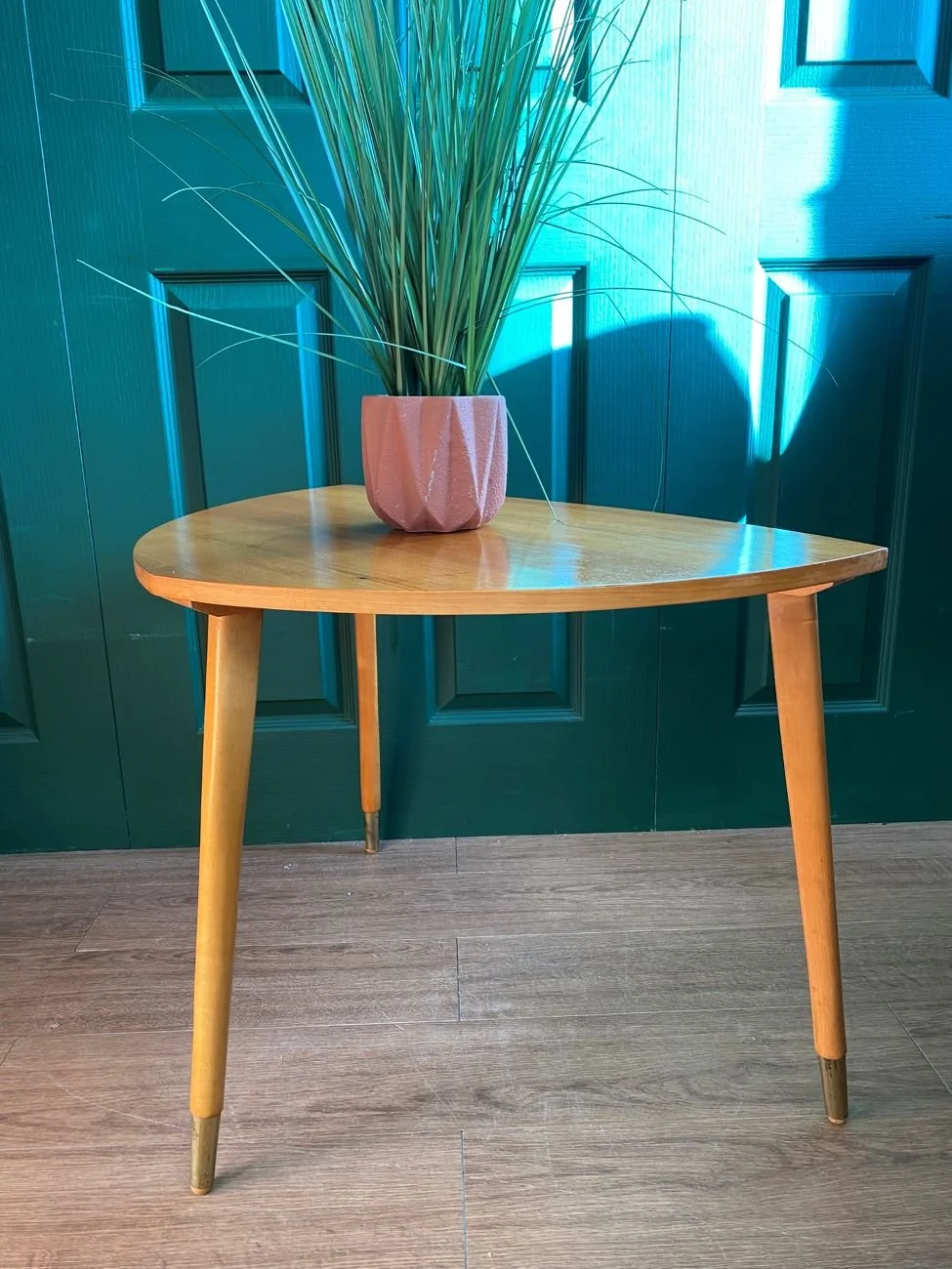 Mid century 1960s teak asymmetric coffee table side table