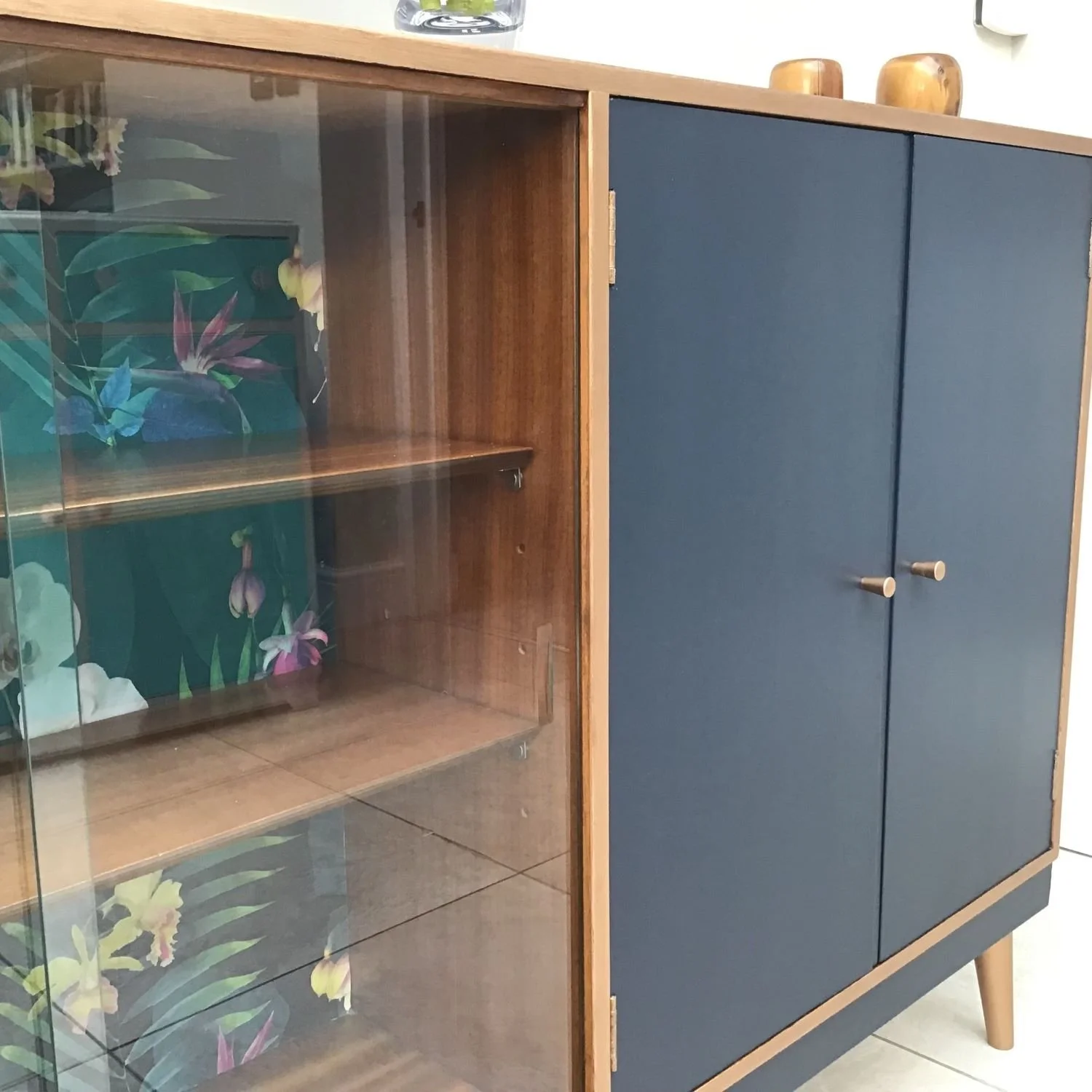 refurbished teak bookcase