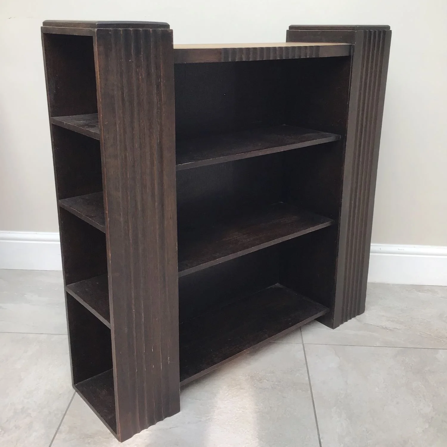art deco 1930s oak shelf