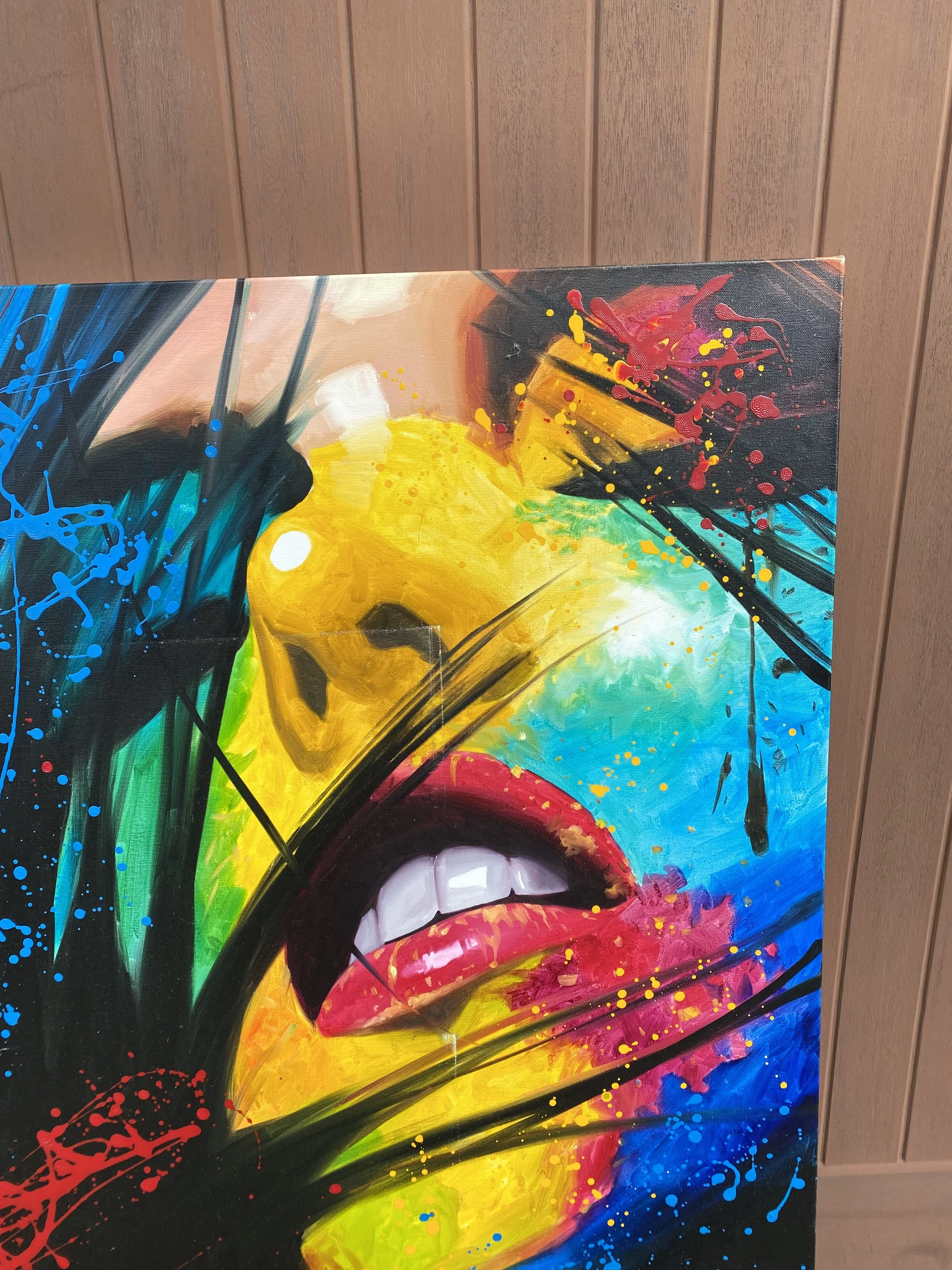 Pop Art Graffiti Style Oil Painting, 46" x 46", Thai Artist