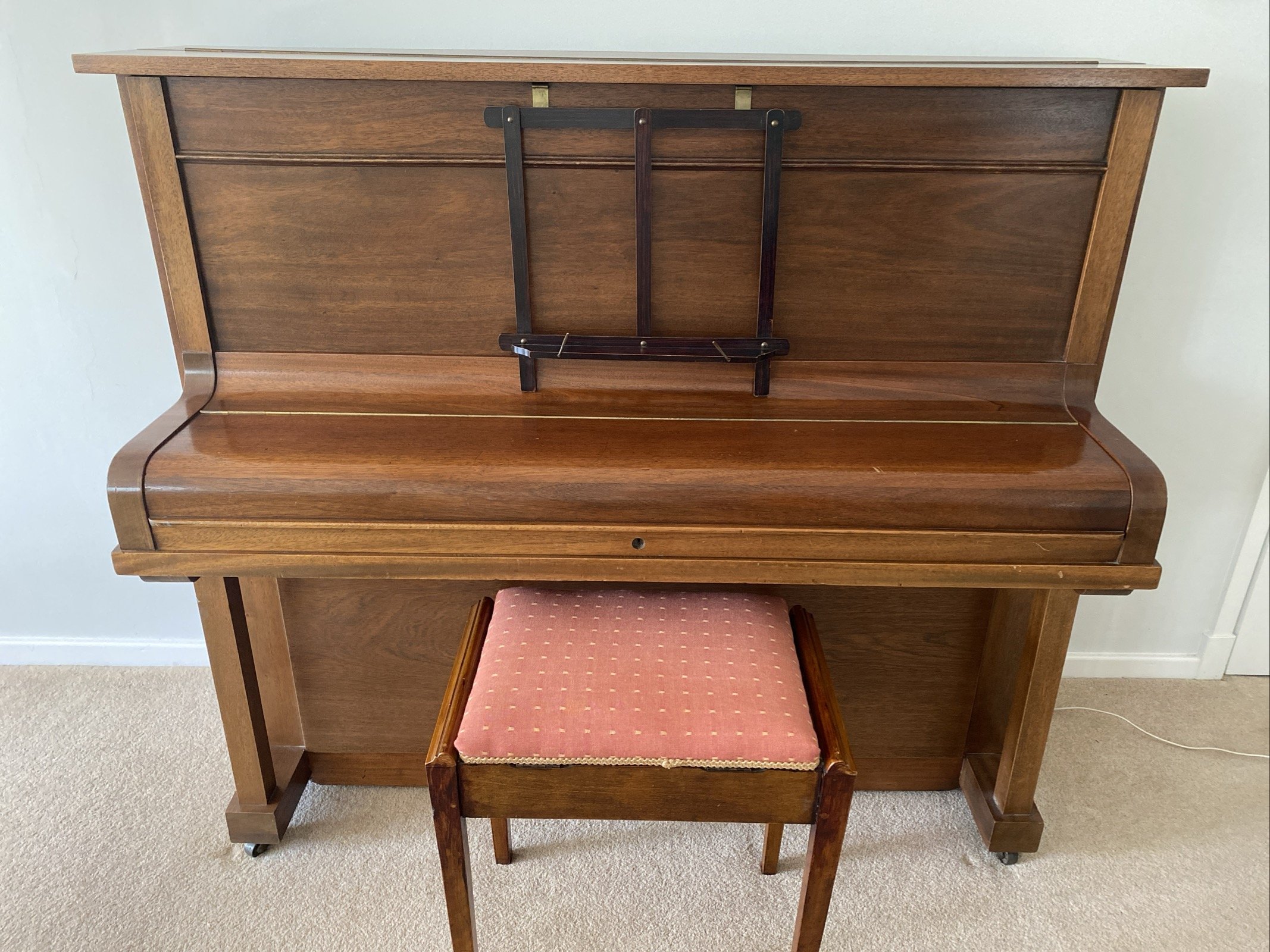 Antique Edwardian Rosewood Upright Piano Lestrel