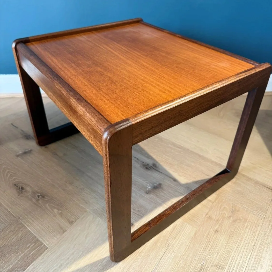 Mid century 1960s teak nest of three coffee side tables by Avalon