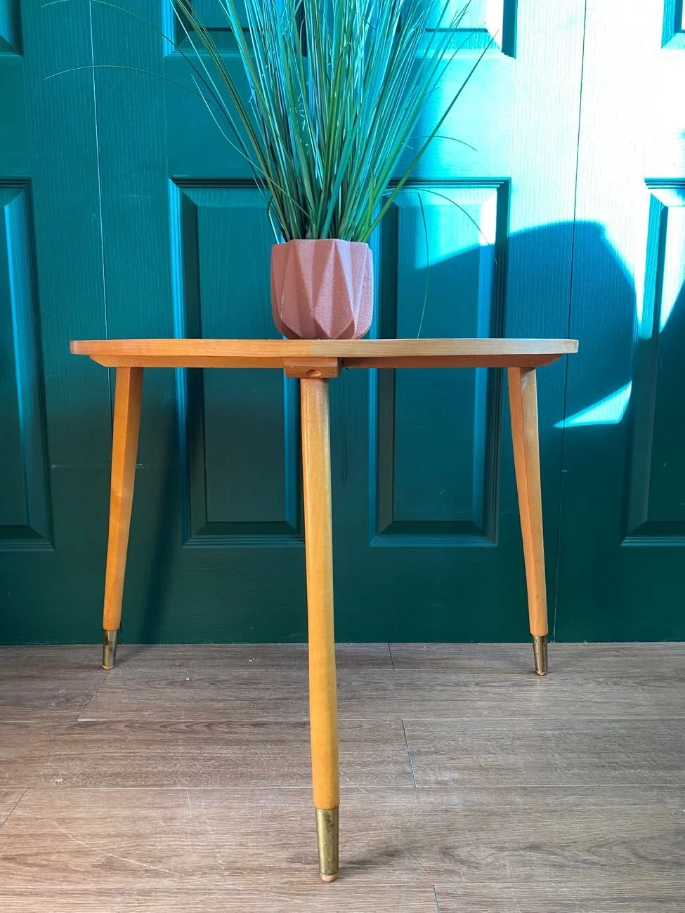 Mid century 1960s teak asymmetric coffee table side table