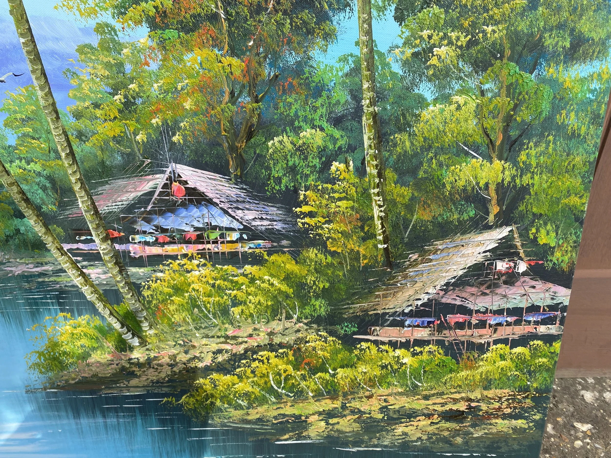 Thai Original Oil Painting Landscape, 48" x 36"