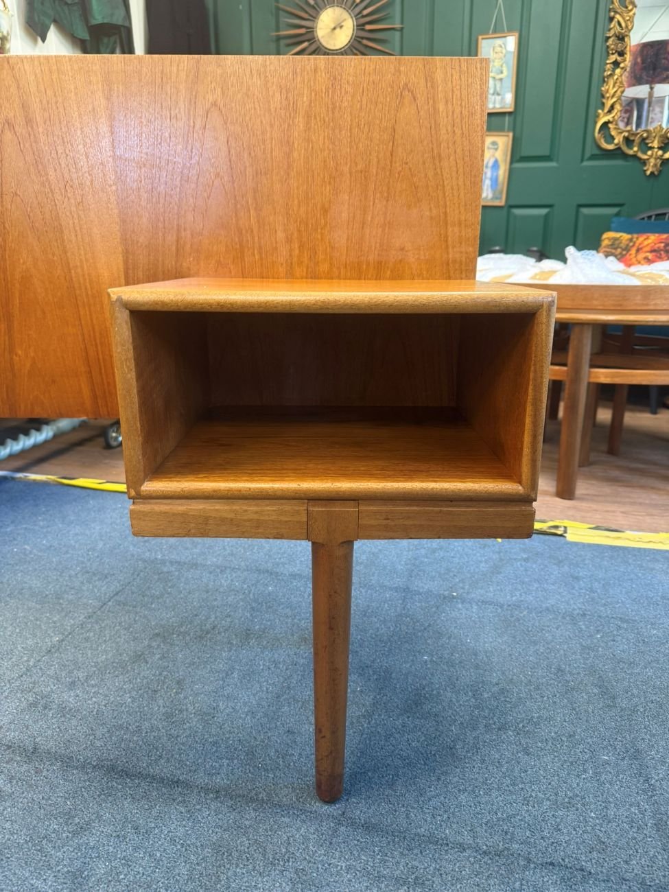 Vintage mid century 1960s Danish style teak headboard bedside table unit