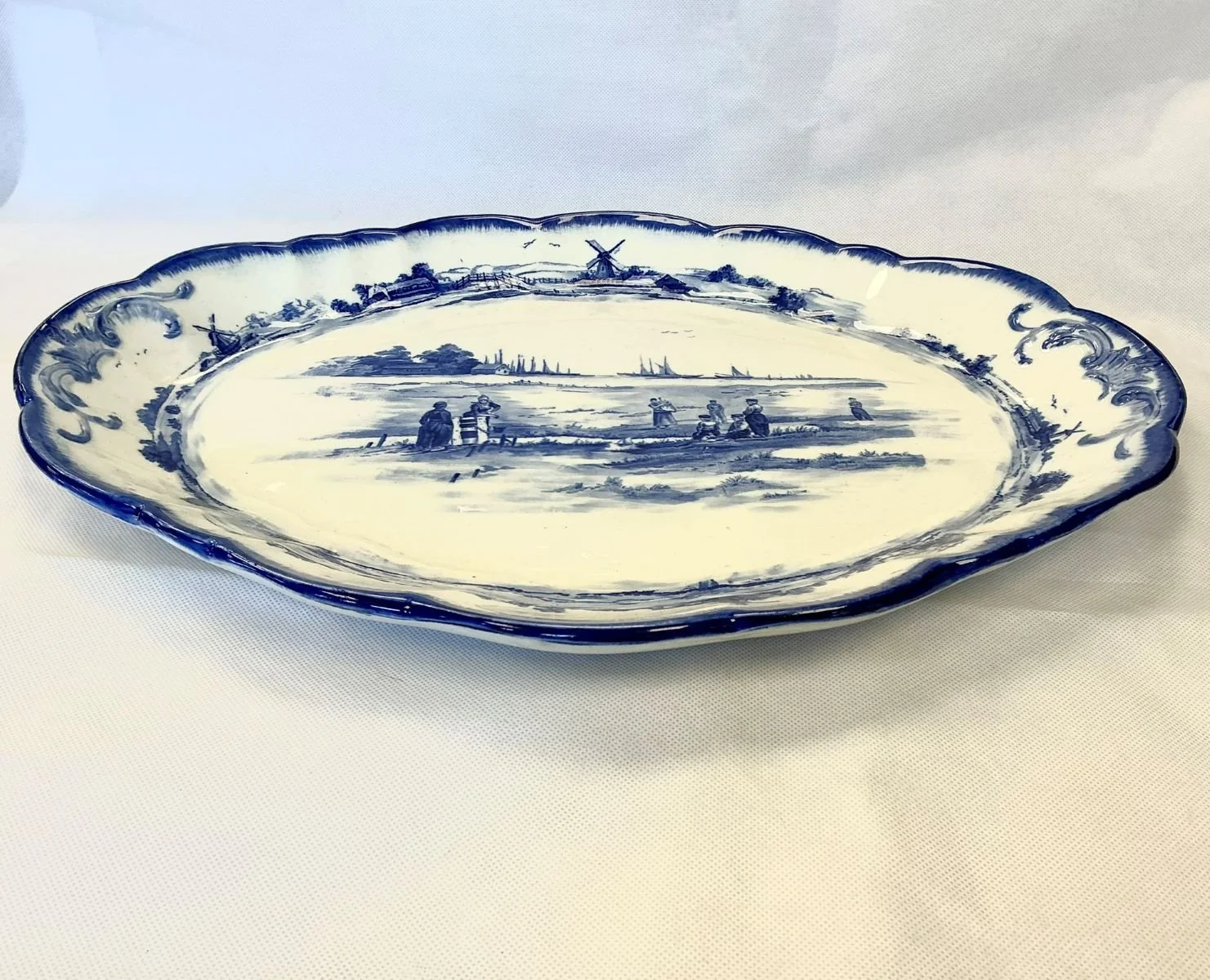 Antique blue and white doulton burslem porcelain platter dish