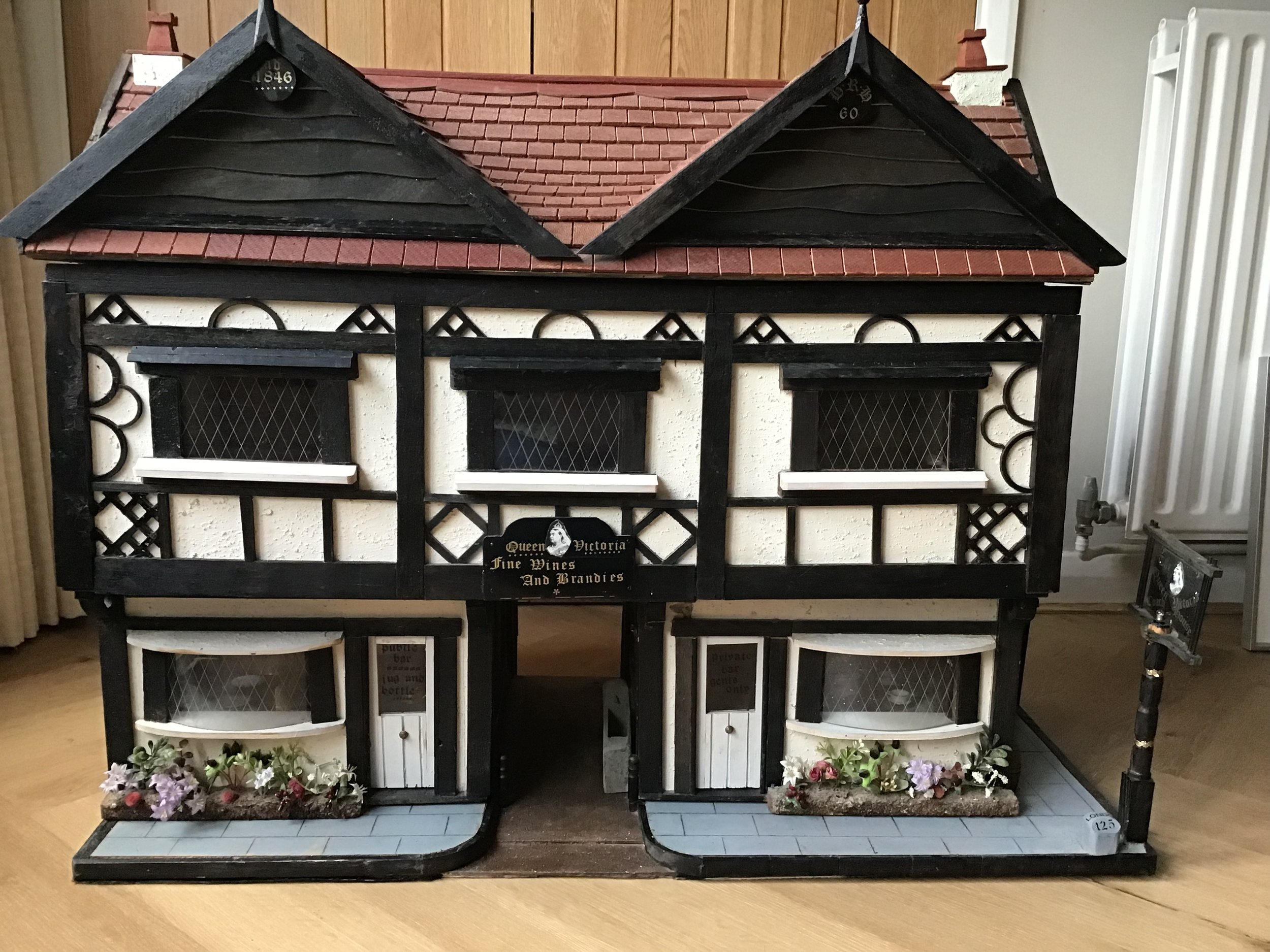 Large Handmade Dolls House Victorian Pub Including Contents, 1/12 Scale