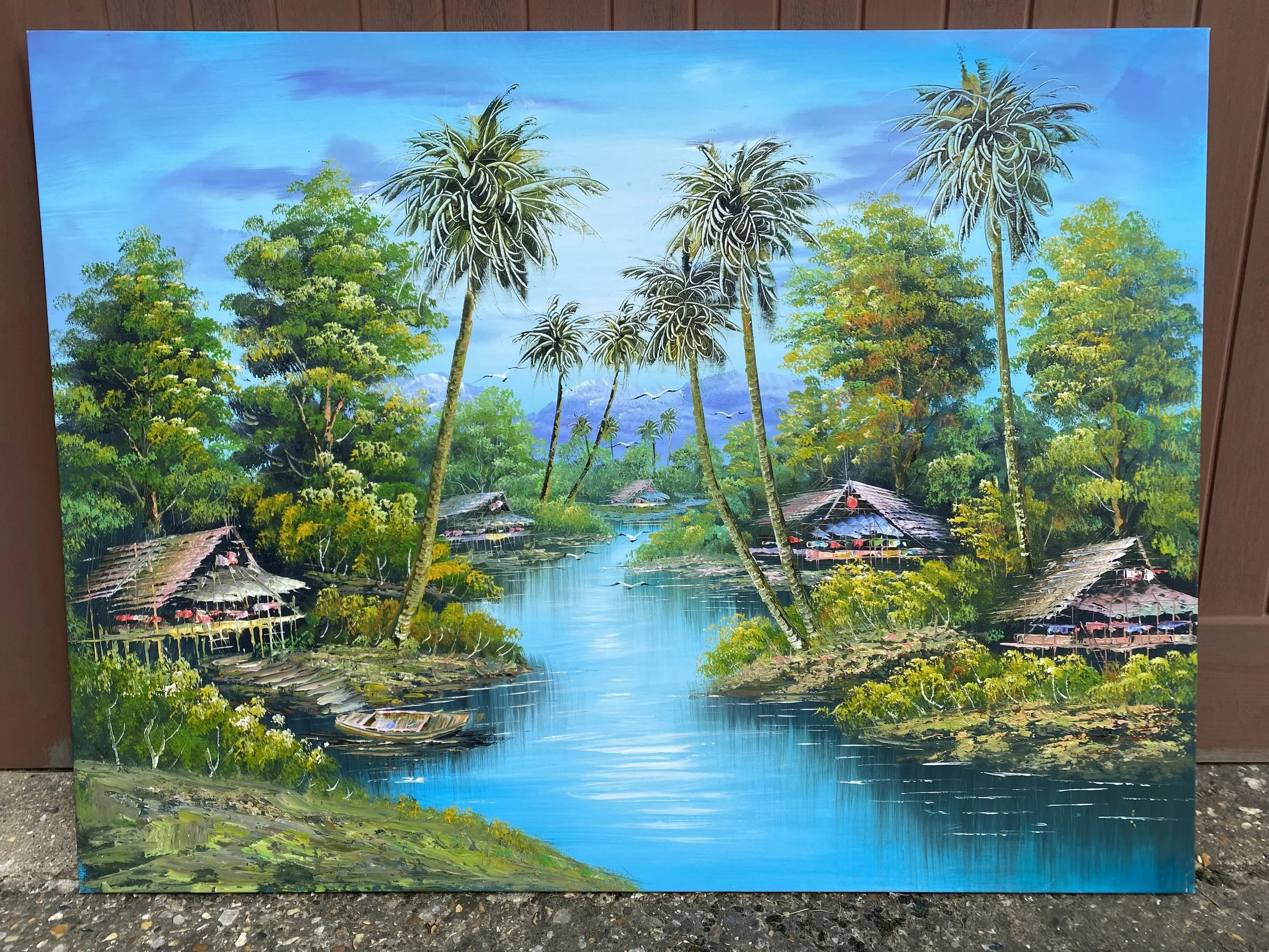 Thai Original Oil Painting Landscape, 48" x 36"